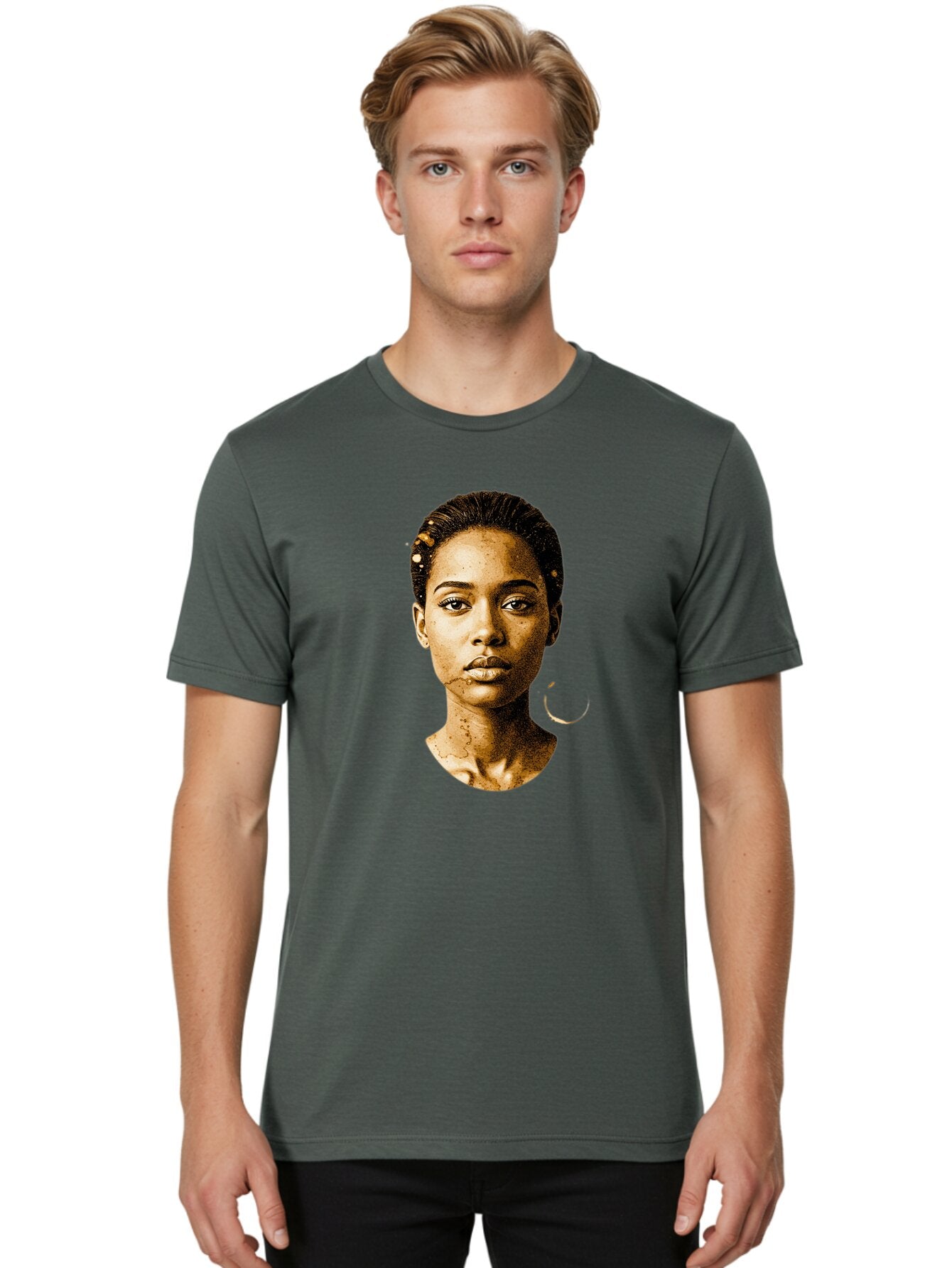 Sepia-Toned-Portrait-Woman Men'S Graphic Tee, 100% Cotton, Comfortable Casual Summer Wear, Machine Washable, Vintage Camera, Old Camera, Antique Camera, Black Camera, Classic Photography, Photography Equipment, Nostalgic Device, Film Camera, Bar461 19