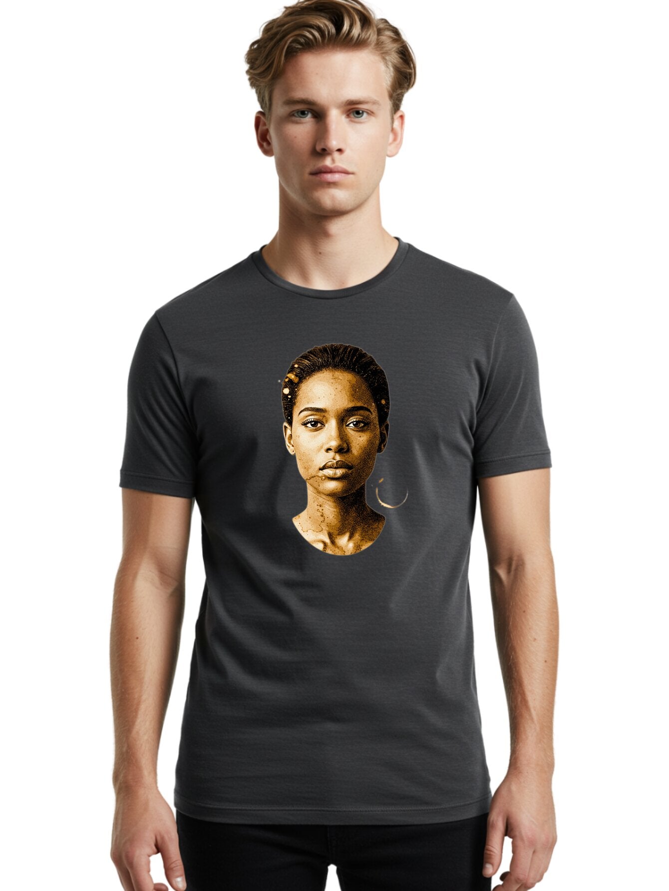 Sepia-Toned-Portrait-Woman Men'S Graphic Tee, 100% Cotton, Comfortable Casual Summer Wear, Machine Washable, Vintage Camera, Old Camera, Antique Camera, Black Camera, Classic Photography, Photography Equipment, Nostalgic Device, Film Camera, Bar461 18
