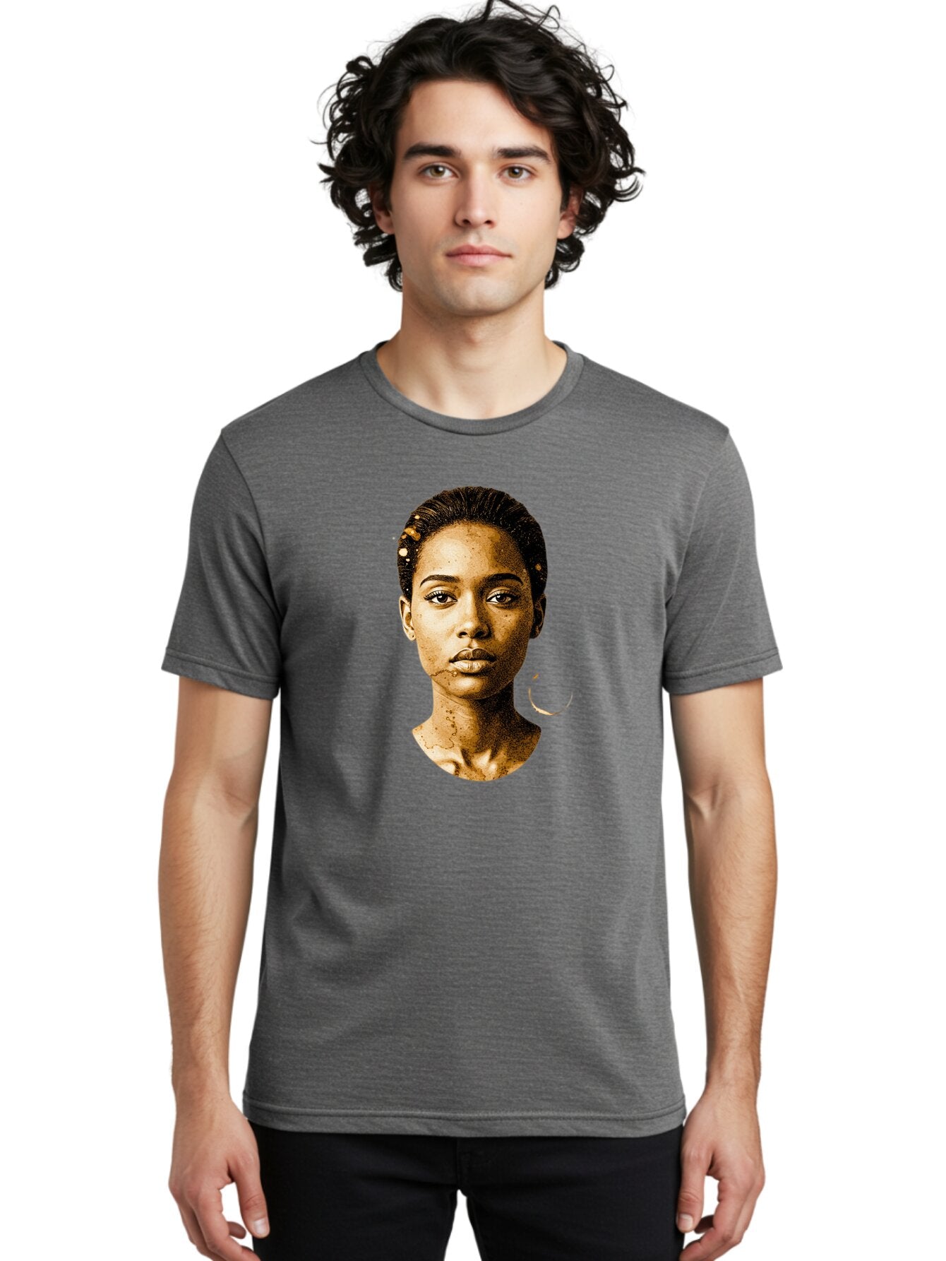 Sepia-Toned-Portrait-Woman Men'S Graphic Tee, 100% Cotton, Comfortable Casual Summer Wear, Machine Washable, Vintage Camera, Old Camera, Antique Camera, Black Camera, Classic Photography, Photography Equipment, Nostalgic Device, Film Camera, Bar461 17