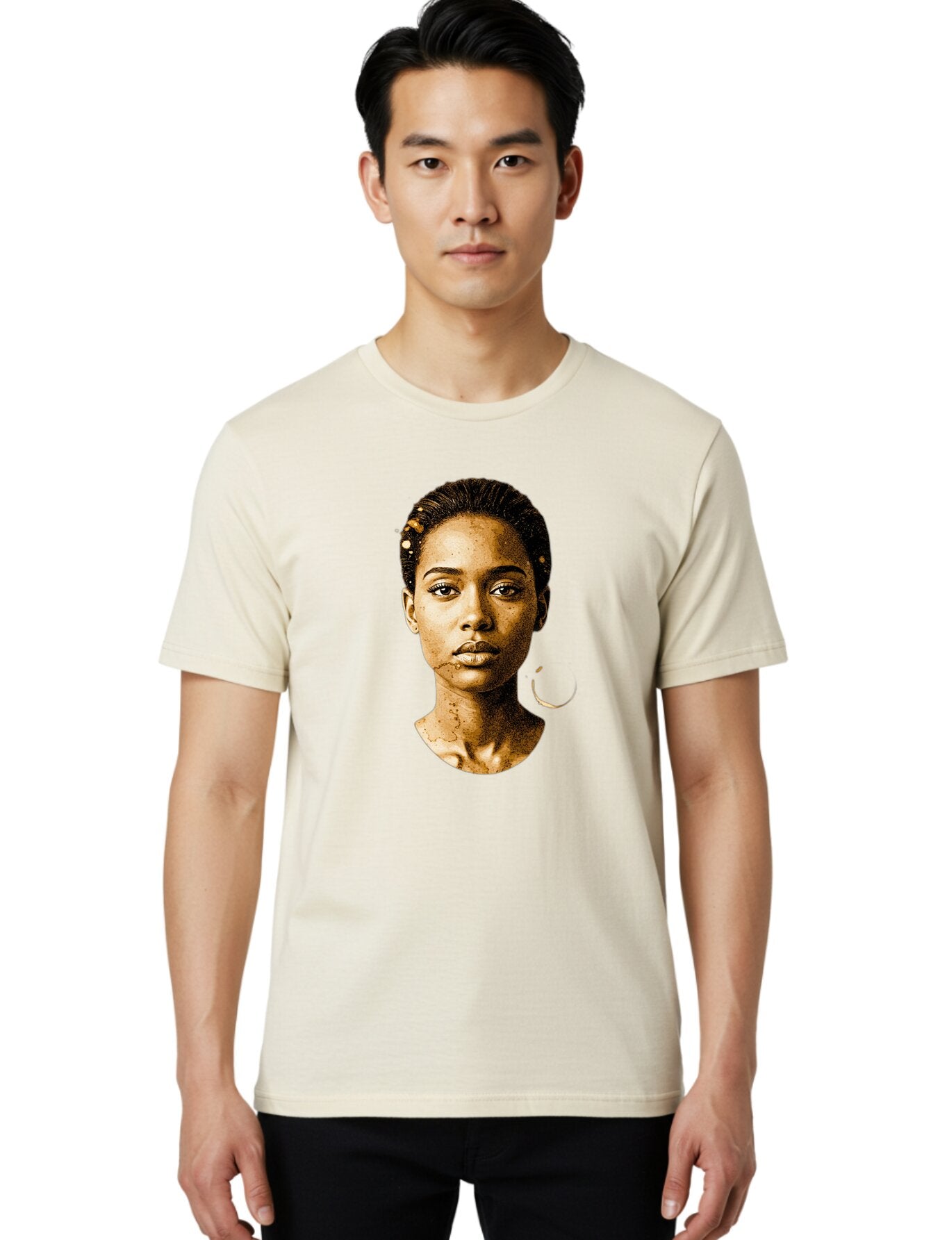 Sepia-Toned-Portrait-Woman Men'S Graphic Tee, 100% Cotton, Comfortable Casual Summer Wear, Machine Washable, Vintage Camera, Old Camera, Antique Camera, Black Camera, Classic Photography, Photography Equipment, Nostalgic Device, Film Camera, Bar461 16