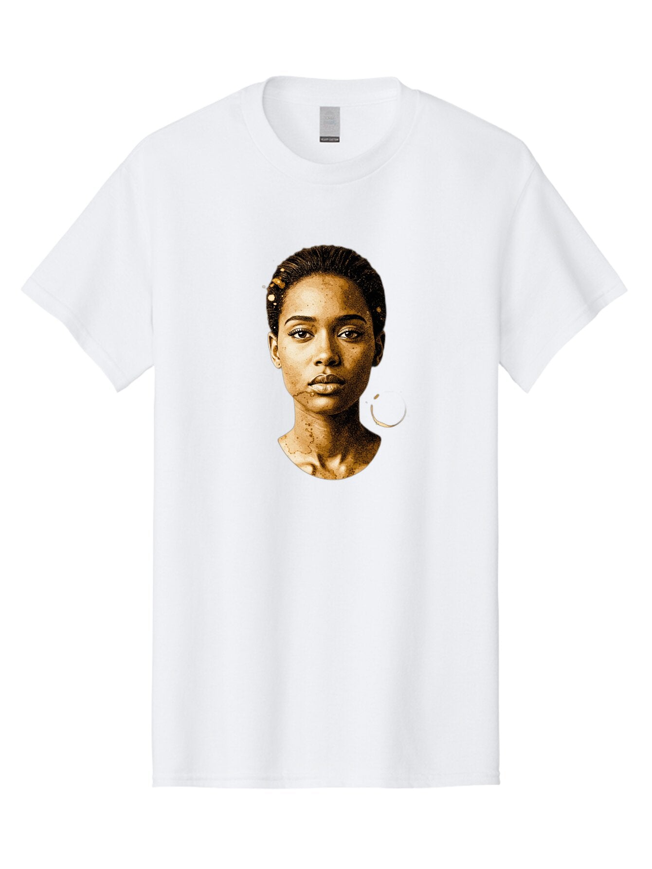 Sepia-Toned-Portrait-Woman Men'S Graphic Tee, 100% Cotton, Comfortable Casual Summer Wear, Machine Washable, Vintage Camera, Old Camera, Antique Camera, Black Camera, Classic Photography, Photography Equipment, Nostalgic Device, Film Camera, Bar461 11