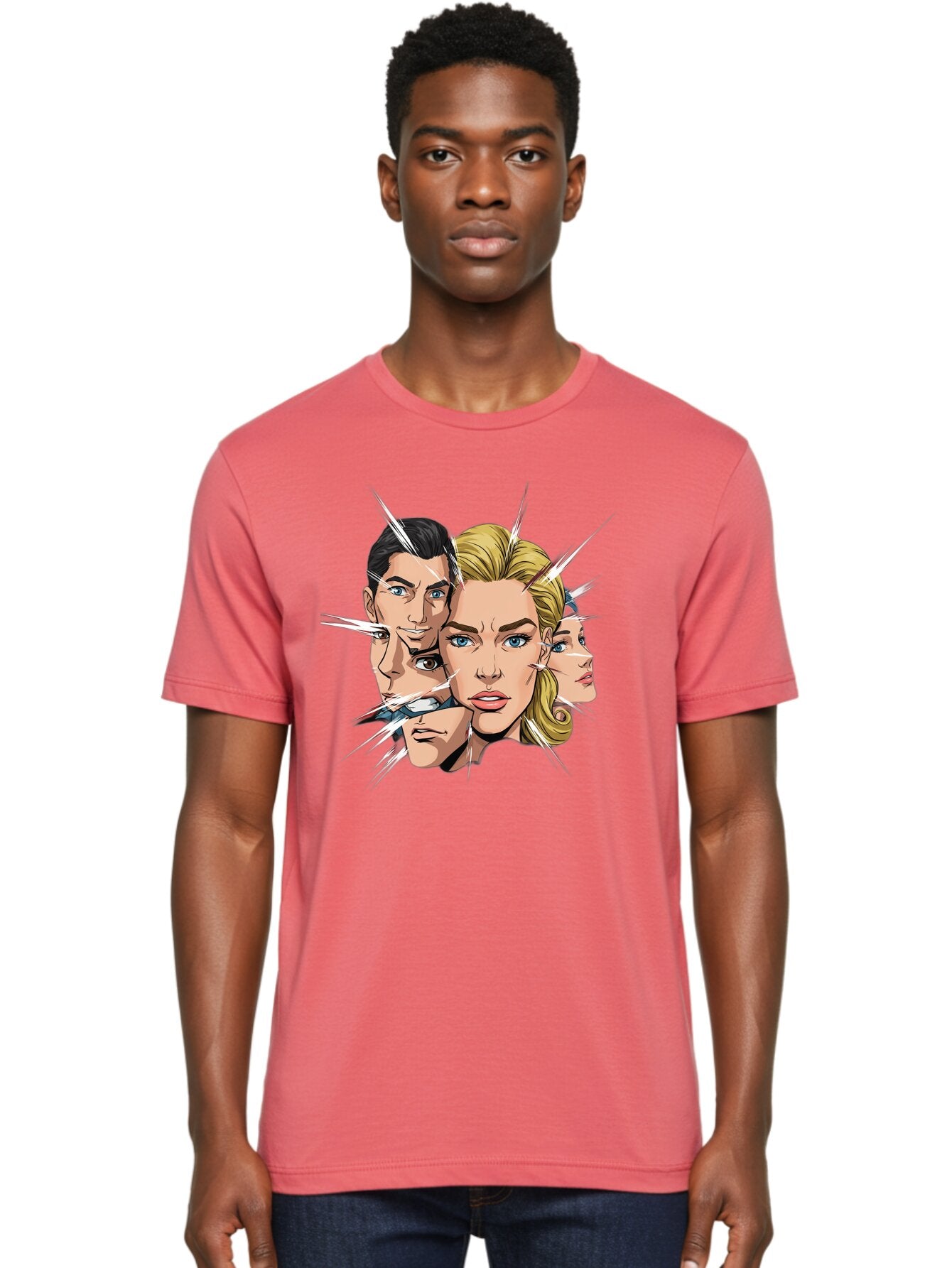 Shards-Of-Faces Men'S Graphic Tee, 100% Cotton, Comfortable Casual Summer Wear, Machine Washable, Vintage Camera, Old Camera, Antique Camera, Black Camera, Classic Photography, Photography Equipment, Nostalgic Device, Film Camera, Camera Art Bar462 30