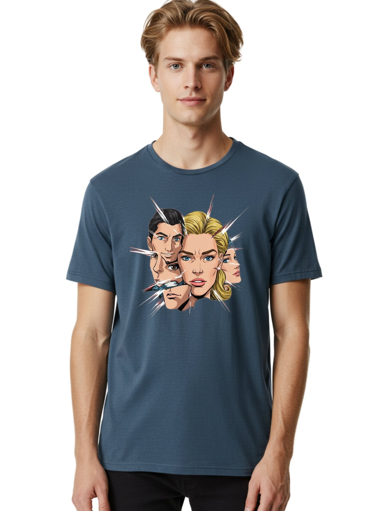 Shards-Of-Faces Men'S Graphic Tee, 100% Cotton, Comfortable Casual Summer Wear, Machine Washable, Vintage Camera, Old Camera, Antique Camera, Black Camera, Classic Photography, Photography Equipment, Nostalgic Device, Film Camera, Camera Art Bar462 23