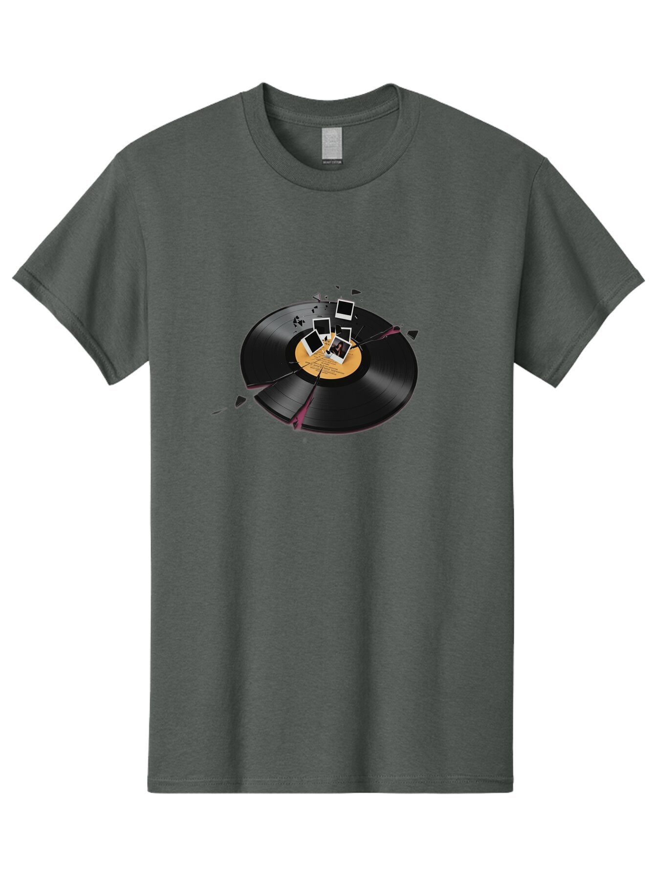 Shattered-Vinyl-Record-1 Men'S Graphic Tee, 100% Cotton, Comfortable Casual Summer Wear, Machine Washable, Vintage Camera, Old Camera, Antique Camera, Black Camera, Classic Photography, Photography Equipment, Nostalgic Device, Film Camera, Bar477 3