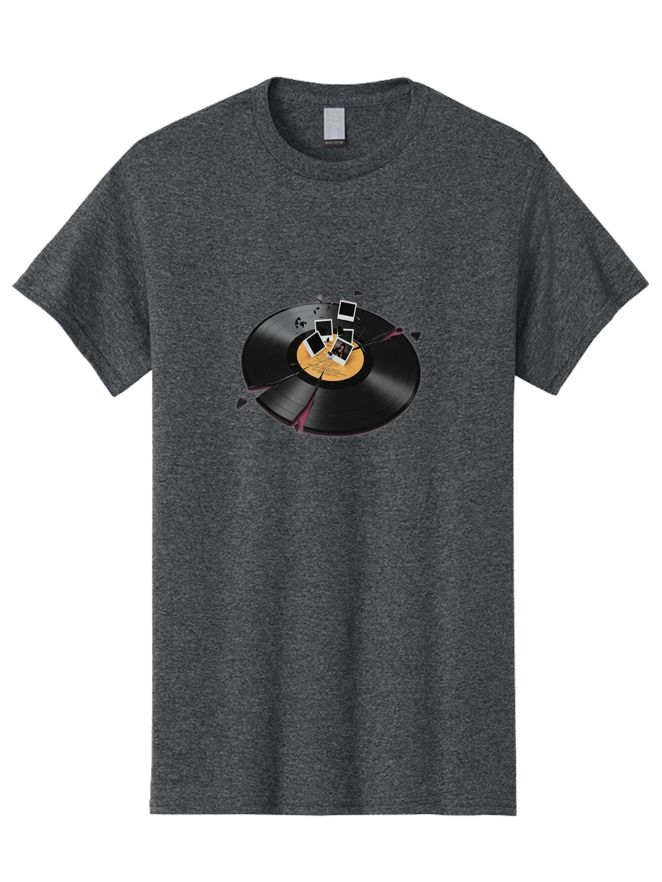 Shattered-Vinyl-Record-1 Men'S Graphic Tee, 100% Cotton, Comfortable Casual Summer Wear, Machine Washable, Vintage Camera, Old Camera, Antique Camera, Black Camera, Classic Photography, Photography Equipment, Nostalgic Device, Film Camera, Bar477 10