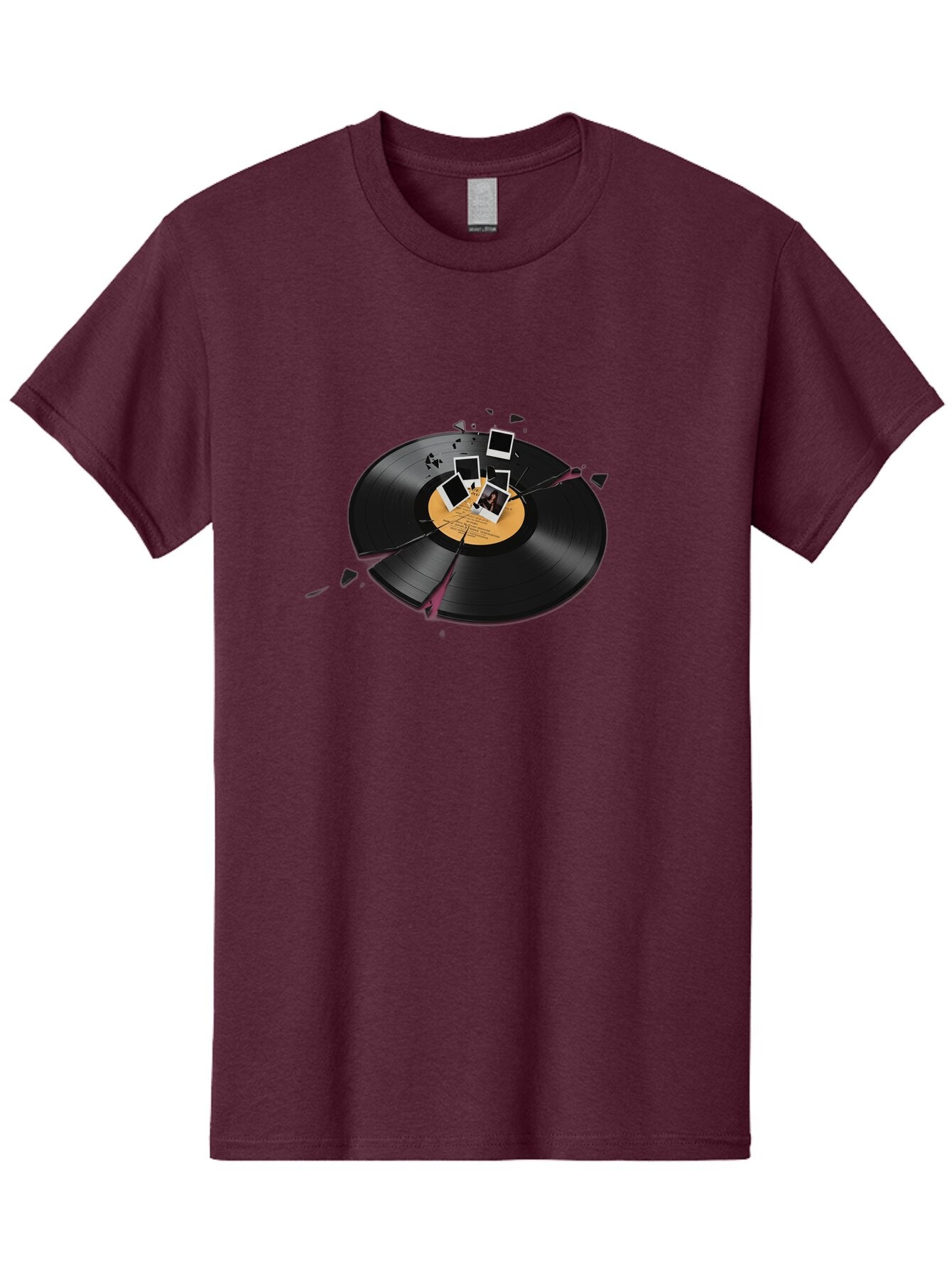 Shattered-Vinyl-Record-1 Men'S Graphic Tee, 100% Cotton, Comfortable Casual Summer Wear, Machine Washable, Vintage Camera, Old Camera, Antique Camera, Black Camera, Classic Photography, Photography Equipment, Nostalgic Device, Film Camera, Bar477