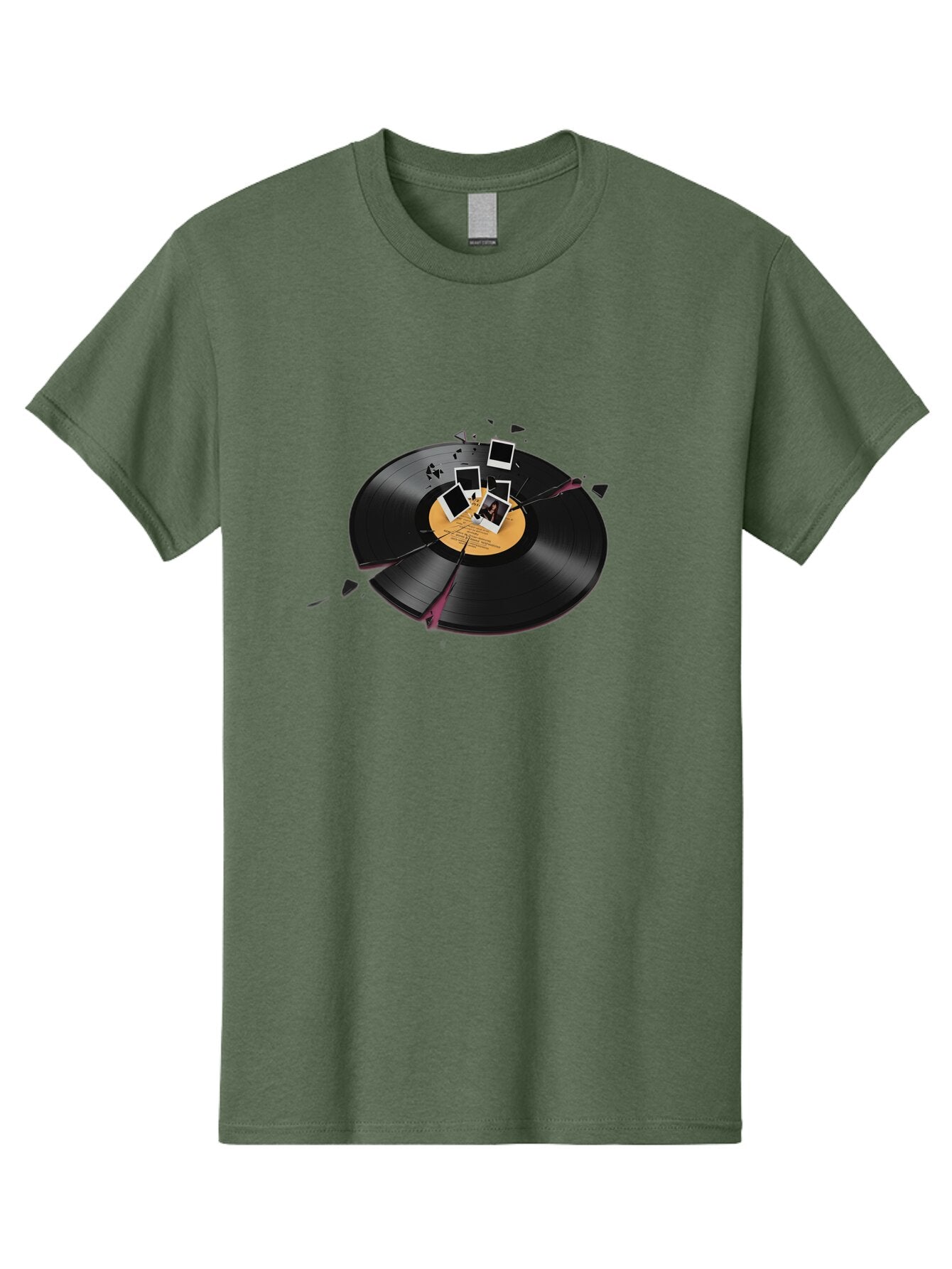 Shattered-Vinyl-Record-1 Men'S Graphic Tee, 100% Cotton, Comfortable Casual Summer Wear, Machine Washable, Vintage Camera, Old Camera, Antique Camera, Black Camera, Classic Photography, Photography Equipment, Nostalgic Device, Film Camera, Bar477 5