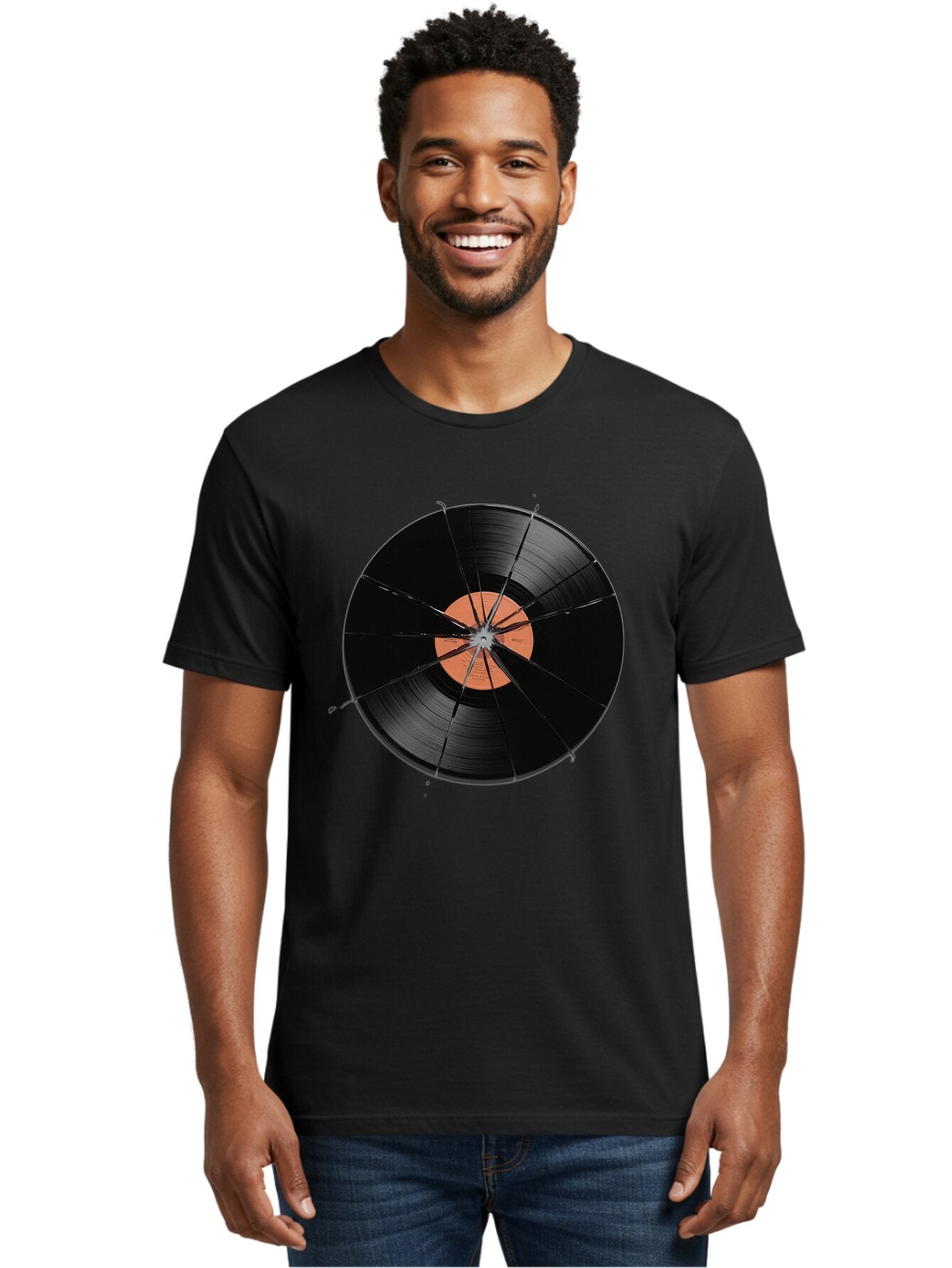 Shattered-Vinyl-Record Men'S Graphic Tee, 100% Cotton, Comfortable Casual Summer Wear, Machine Washable, Vintage Camera, Old Camera, Antique Camera, Black Camera, Classic Photography, Photography Equipment, Nostalgic Device, Film Camera, Bar478 26
