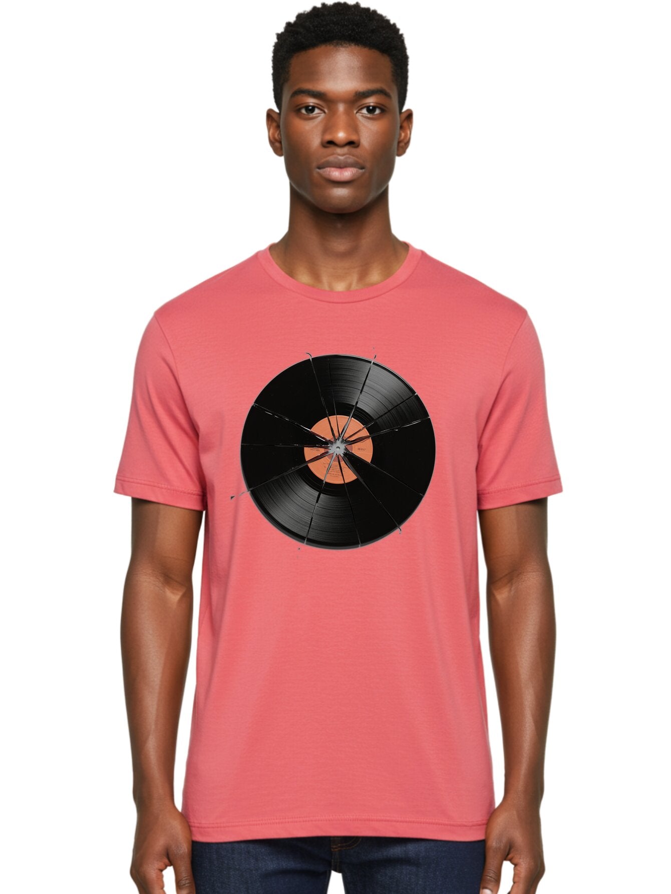 Shattered-Vinyl-Record Men'S Graphic Tee, 100% Cotton, Comfortable Casual Summer Wear, Machine Washable, Vintage Camera, Old Camera, Antique Camera, Black Camera, Classic Photography, Photography Equipment, Nostalgic Device, Film Camera, Bar478 28
