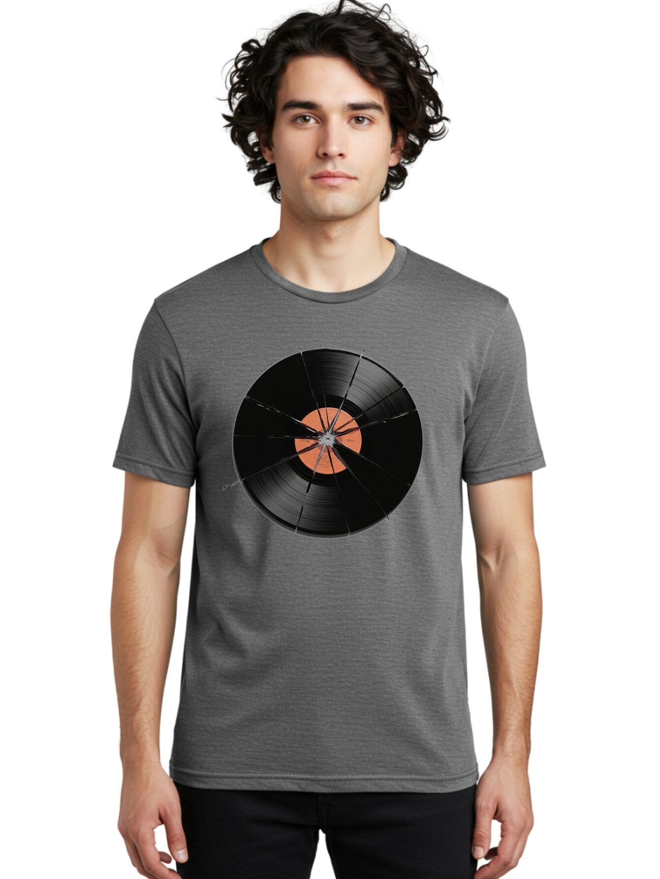 Shattered-Vinyl-Record Men'S Graphic Tee, 100% Cotton, Comfortable Casual Summer Wear, Machine Washable, Vintage Camera, Old Camera, Antique Camera, Black Camera, Classic Photography, Photography Equipment, Nostalgic Device, Film Camera, Bar478 24