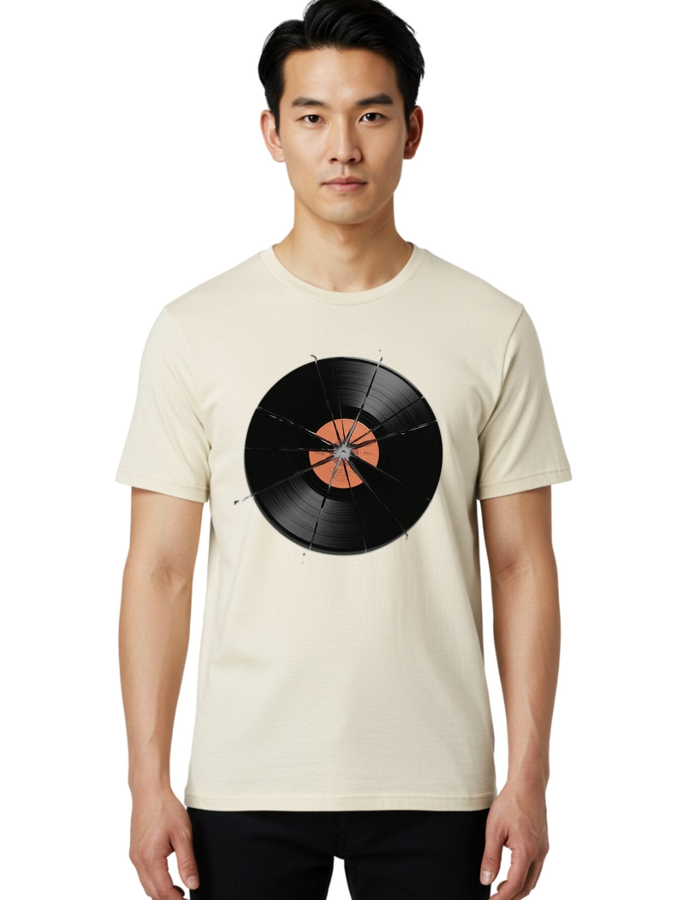 Shattered-Vinyl-Record Men'S Graphic Tee, 100% Cotton, Comfortable Casual Summer Wear, Machine Washable, Vintage Camera, Old Camera, Antique Camera, Black Camera, Classic Photography, Photography Equipment, Nostalgic Device, Film Camera, Bar478 29