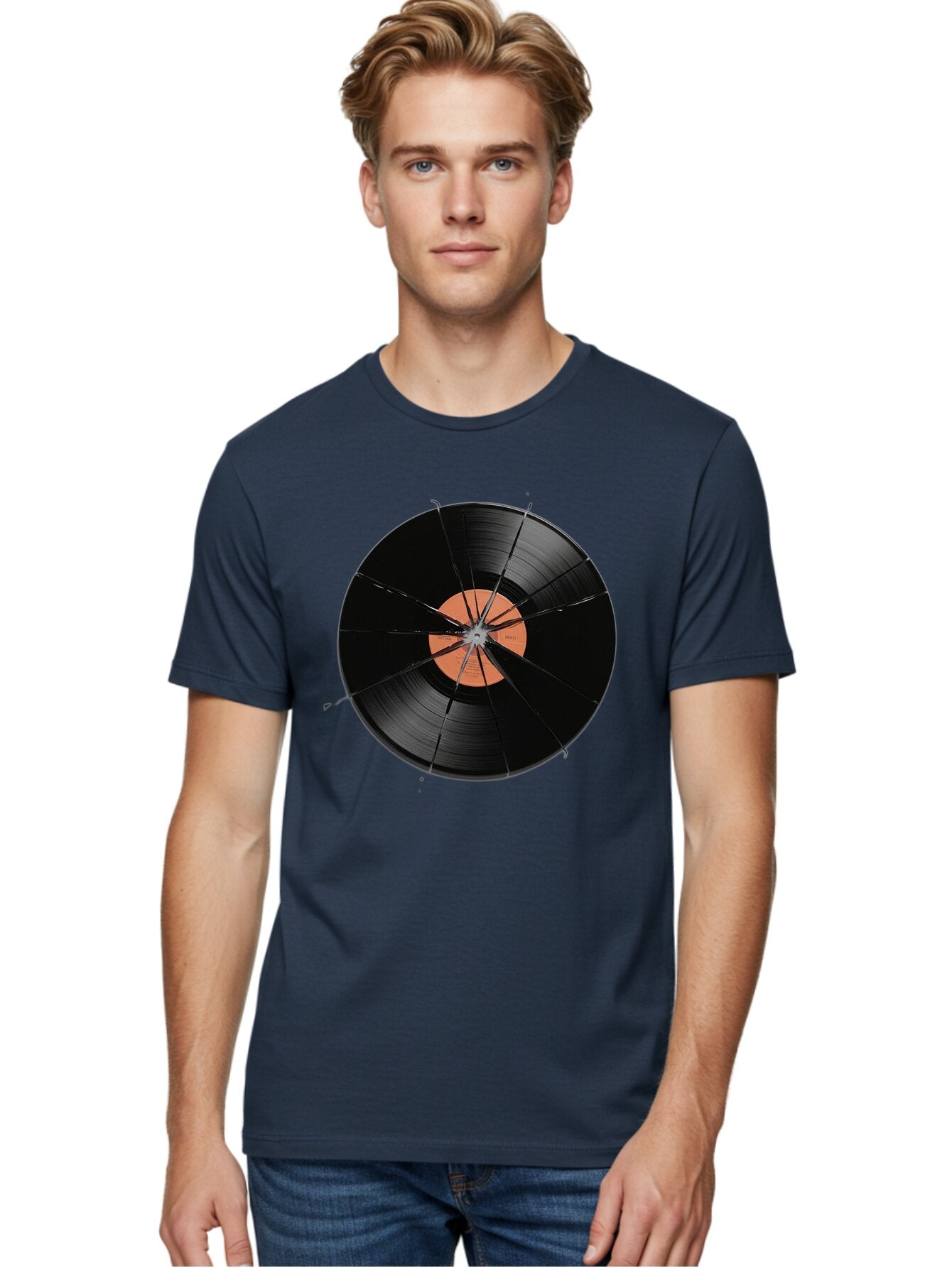 Shattered-Vinyl-Record Men'S Graphic Tee, 100% Cotton, Comfortable Casual Summer Wear, Machine Washable, Vintage Camera, Old Camera, Antique Camera, Black Camera, Classic Photography, Photography Equipment, Nostalgic Device, Film Camera, Bar478 25