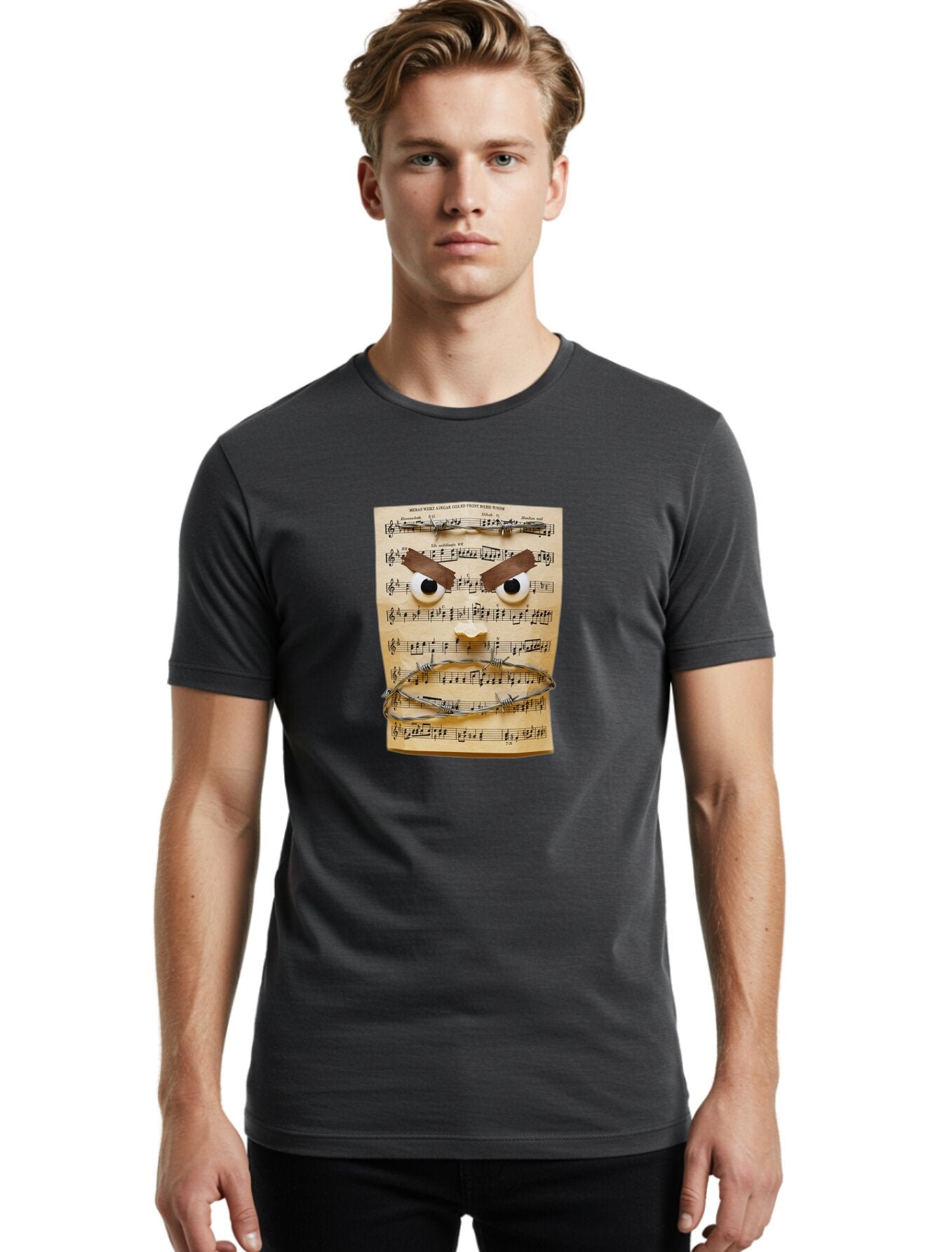 Sheet-Music-Portrait Men'S Graphic Tee, 100% Cotton, Comfortable Casual Summer Wear, Machine Washable, Vintage Camera, Old Camera, Antique Camera, Black Camera, Classic Photography, Photography Equipment, Nostalgic Device, Film Camera, Bar482 22