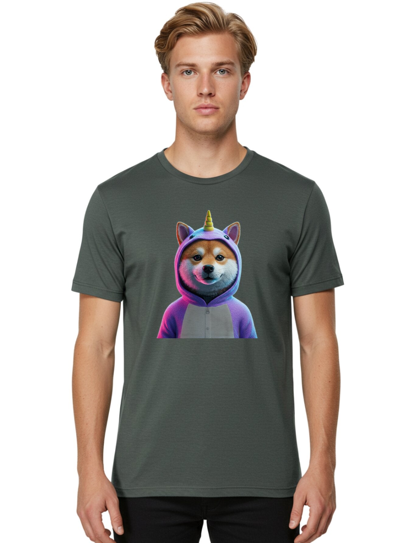Shiba-Inu-Unicorn Men'S Graphic Tee, 100% Cotton, Comfortable Casual Summer Wear, Machine Washable, Vintage Camera, Old Camera, Antique Camera, Black Camera, Classic Photography, Photography Equipment, Nostalgic Device, Film Camera, Camera Art Bar483 30