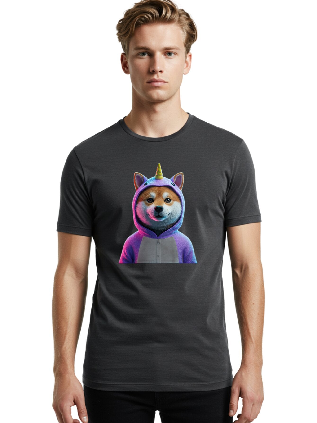Shiba-Inu-Unicorn Men'S Graphic Tee, 100% Cotton, Comfortable Casual Summer Wear, Machine Washable, Vintage Camera, Old Camera, Antique Camera, Black Camera, Classic Photography, Photography Equipment, Nostalgic Device, Film Camera, Camera Art Bar483 19