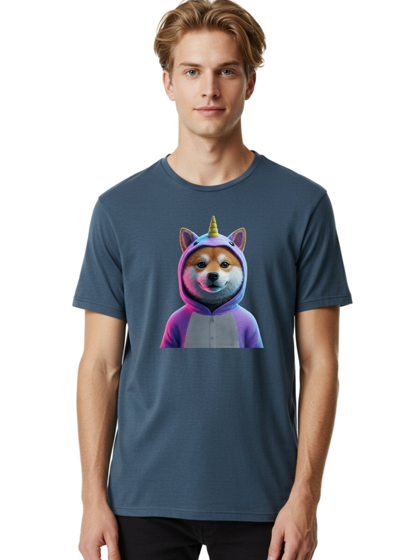 Shiba-Inu-Unicorn Men'S Graphic Tee, 100% Cotton, Comfortable Casual Summer Wear, Machine Washable, Vintage Camera, Old Camera, Antique Camera, Black Camera, Classic Photography, Photography Equipment, Nostalgic Device, Film Camera, Camera Art Bar483 17