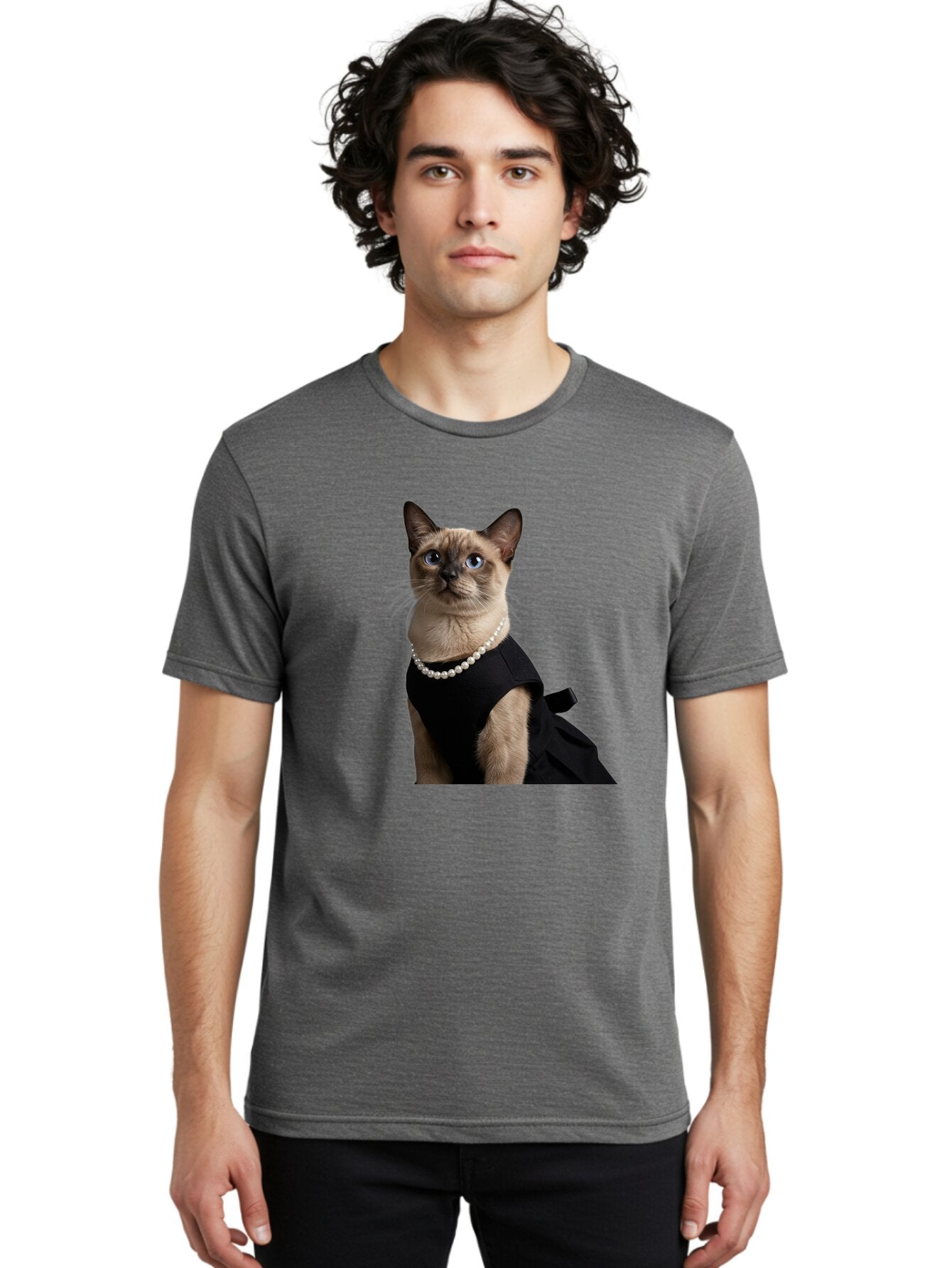 Siamese-Cat-In-Black-Dress Men'S Graphic Tee, 100% Cotton, Comfortable Casual Summer Wear, Machine Washable, Vintage Camera, Old Camera, Antique Camera, Black Camera, Classic Photography, Photography Equipment, Nostalgic Device, Film Camera, Bar486 24