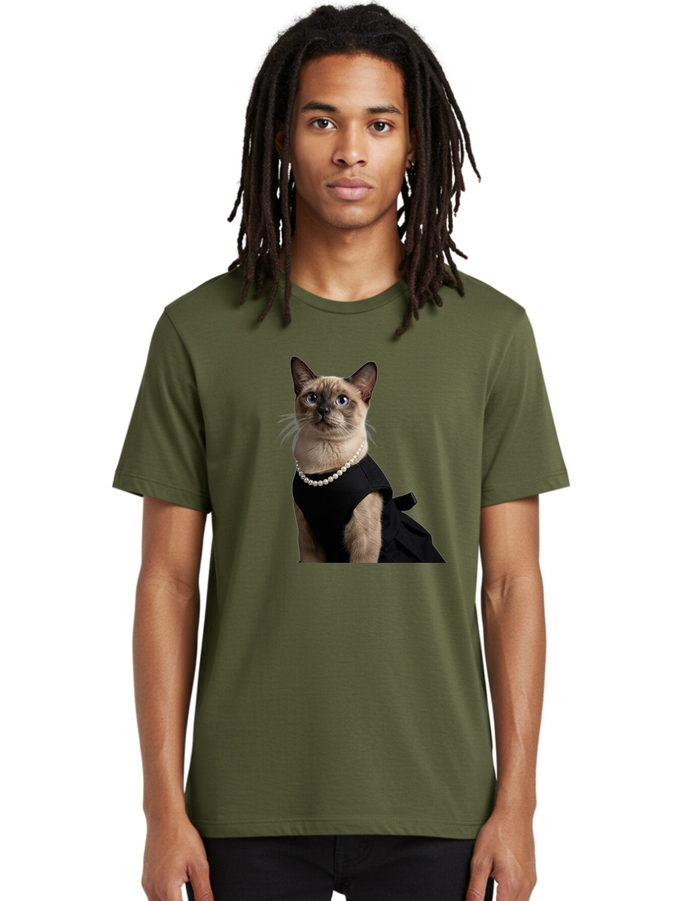 Siamese-Cat-In-Black-Dress Men'S Graphic Tee, 100% Cotton, Comfortable Casual Summer Wear, Machine Washable, Vintage Camera, Old Camera, Antique Camera, Black Camera, Classic Photography, Photography Equipment, Nostalgic Device, Film Camera, Bar486 25