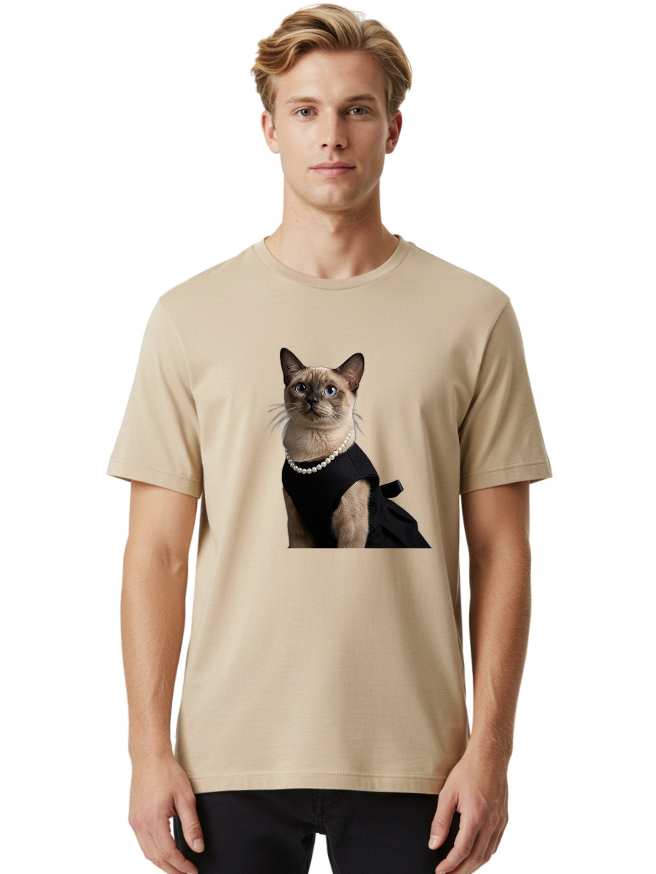 Siamese-Cat-In-Black-Dress Men'S Graphic Tee, 100% Cotton, Comfortable Casual Summer Wear, Machine Washable, Vintage Camera, Old Camera, Antique Camera, Black Camera, Classic Photography, Photography Equipment, Nostalgic Device, Film Camera, Bar486 17