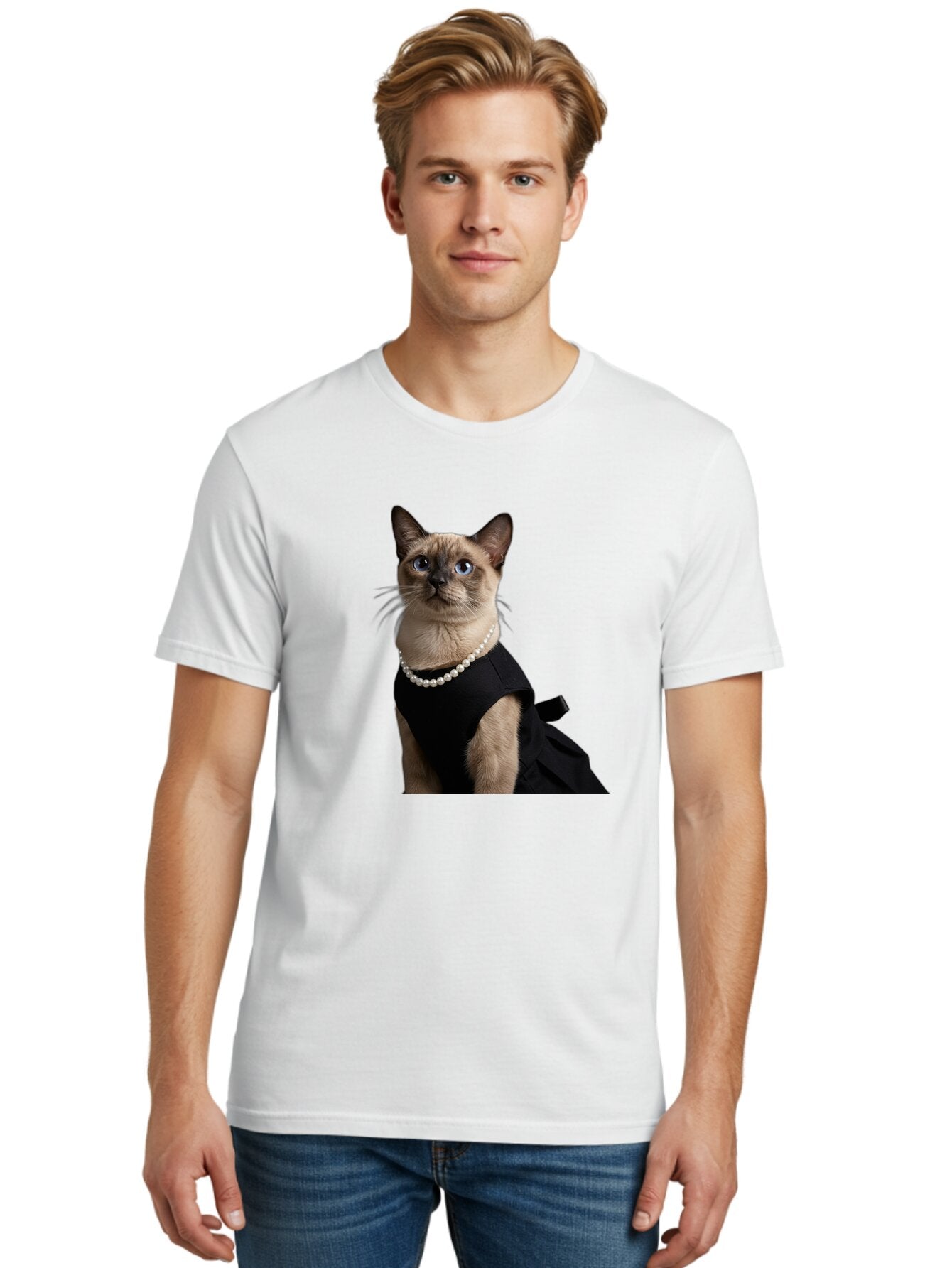 Siamese-Cat-In-Black-Dress Men'S Graphic Tee, 100% Cotton, Comfortable Casual Summer Wear, Machine Washable, Vintage Camera, Old Camera, Antique Camera, Black Camera, Classic Photography, Photography Equipment, Nostalgic Device, Film Camera, Bar486 21