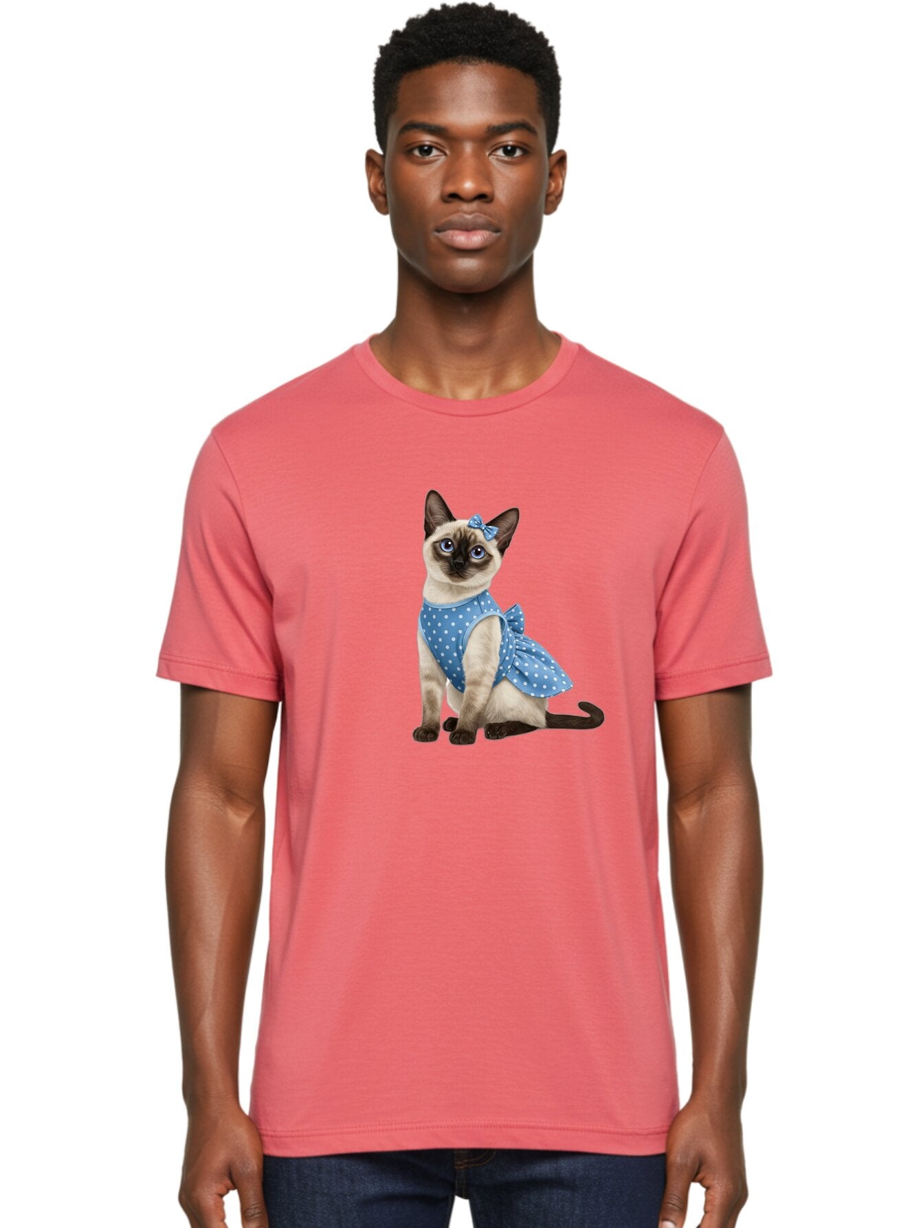 Siamese-Cat-In-Blue-Dress Men'S Graphic Tee, 100% Cotton, Comfortable Casual Summer Wear, Machine Washable, Vintage Camera, Old Camera, Antique Camera, Black Camera, Classic Photography, Photography Equipment, Nostalgic Device, Film Camera, Bar487 26