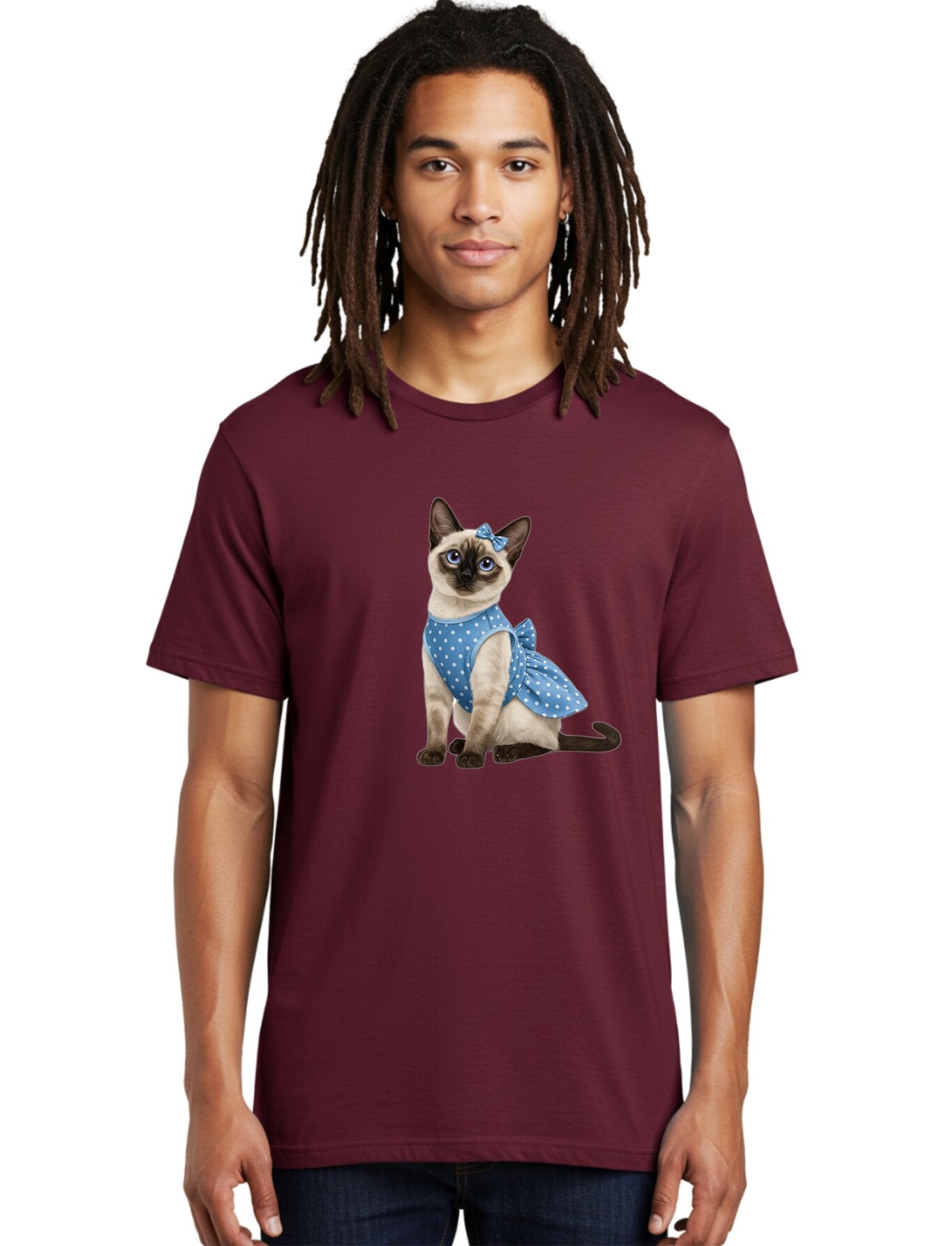 Siamese-Cat-In-Blue-Dress Men'S Graphic Tee, 100% Cotton, Comfortable Casual Summer Wear, Machine Washable, Vintage Camera, Old Camera, Antique Camera, Black Camera, Classic Photography, Photography Equipment, Nostalgic Device, Film Camera, Bar487 28