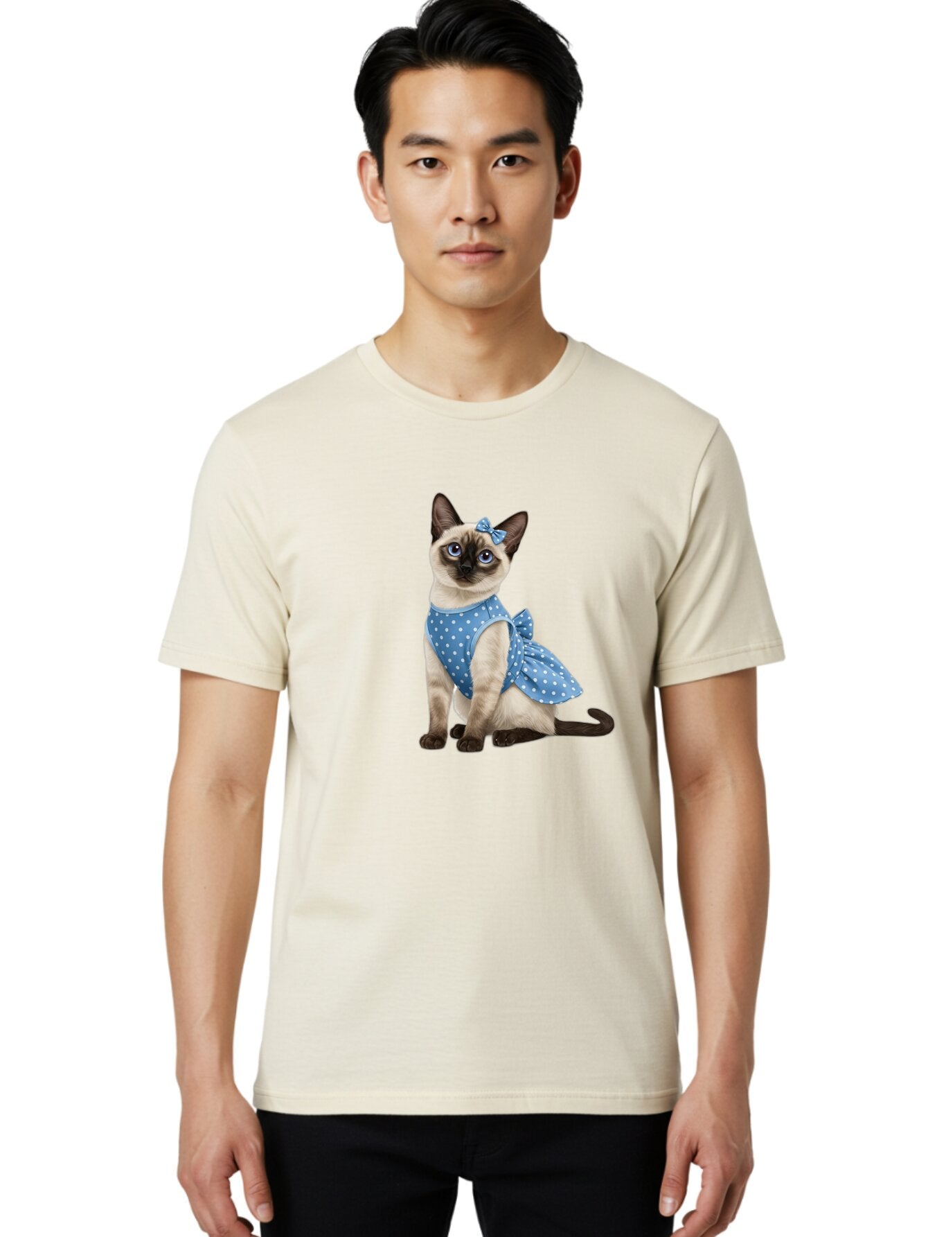Siamese-Cat-In-Blue-Dress Men'S Graphic Tee, 100% Cotton, Comfortable Casual Summer Wear, Machine Washable, Vintage Camera, Old Camera, Antique Camera, Black Camera, Classic Photography, Photography Equipment, Nostalgic Device, Film Camera, Bar487 27
