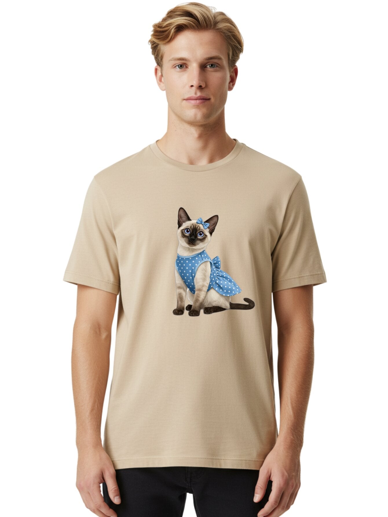 Siamese-Cat-In-Blue-Dress Men'S Graphic Tee, 100% Cotton, Comfortable Casual Summer Wear, Machine Washable, Vintage Camera, Old Camera, Antique Camera, Black Camera, Classic Photography, Photography Equipment, Nostalgic Device, Film Camera, Bar487 24