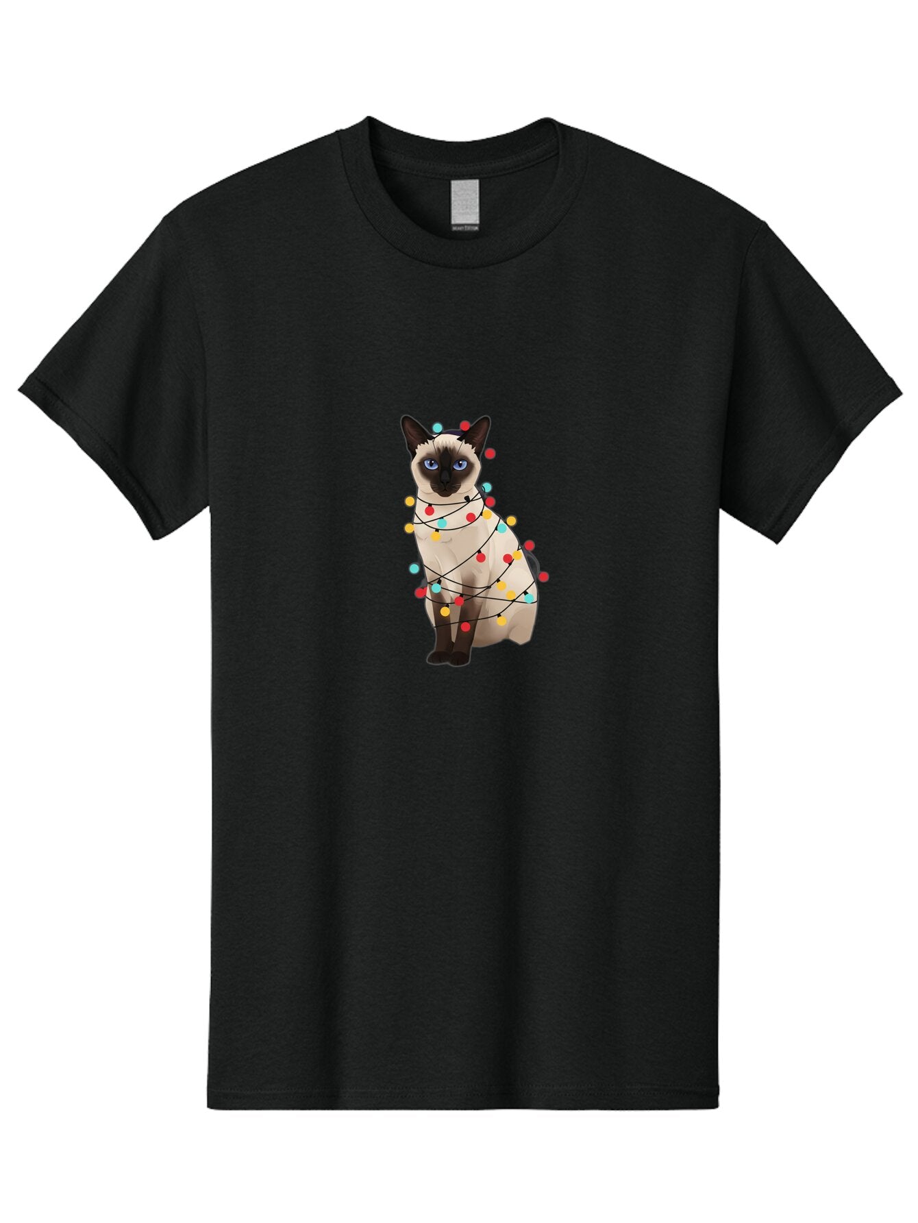 Siamese-Cat-With-Christmas-Lights Men'S Graphic Tee, 100% Cotton, Comfortable Casual Summer Wear, Machine Washable, Vintage Camera, Old Camera, Antique Camera, Black Camera, Classic Photography, Photography Equipment, Nostalgic Device, Bar488 9