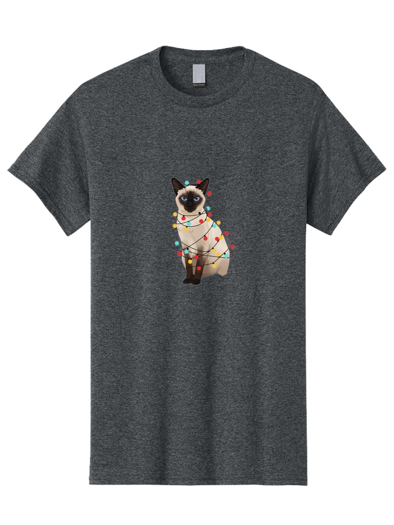 Siamese-Cat-With-Christmas-Lights Men'S Graphic Tee, 100% Cotton, Comfortable Casual Summer Wear, Machine Washable, Vintage Camera, Old Camera, Antique Camera, Black Camera, Classic Photography, Photography Equipment, Nostalgic Device, Bar488 5