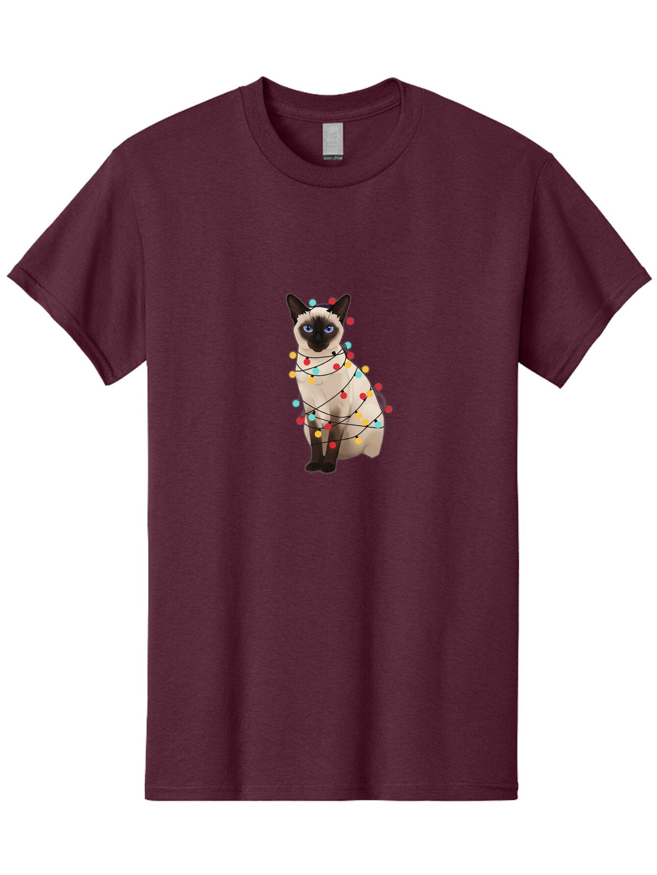 Siamese-Cat-With-Christmas-Lights Men'S Graphic Tee, 100% Cotton, Comfortable Casual Summer Wear, Machine Washable, Vintage Camera, Old Camera, Antique Camera, Black Camera, Classic Photography, Photography Equipment, Nostalgic Device, Bar488 7