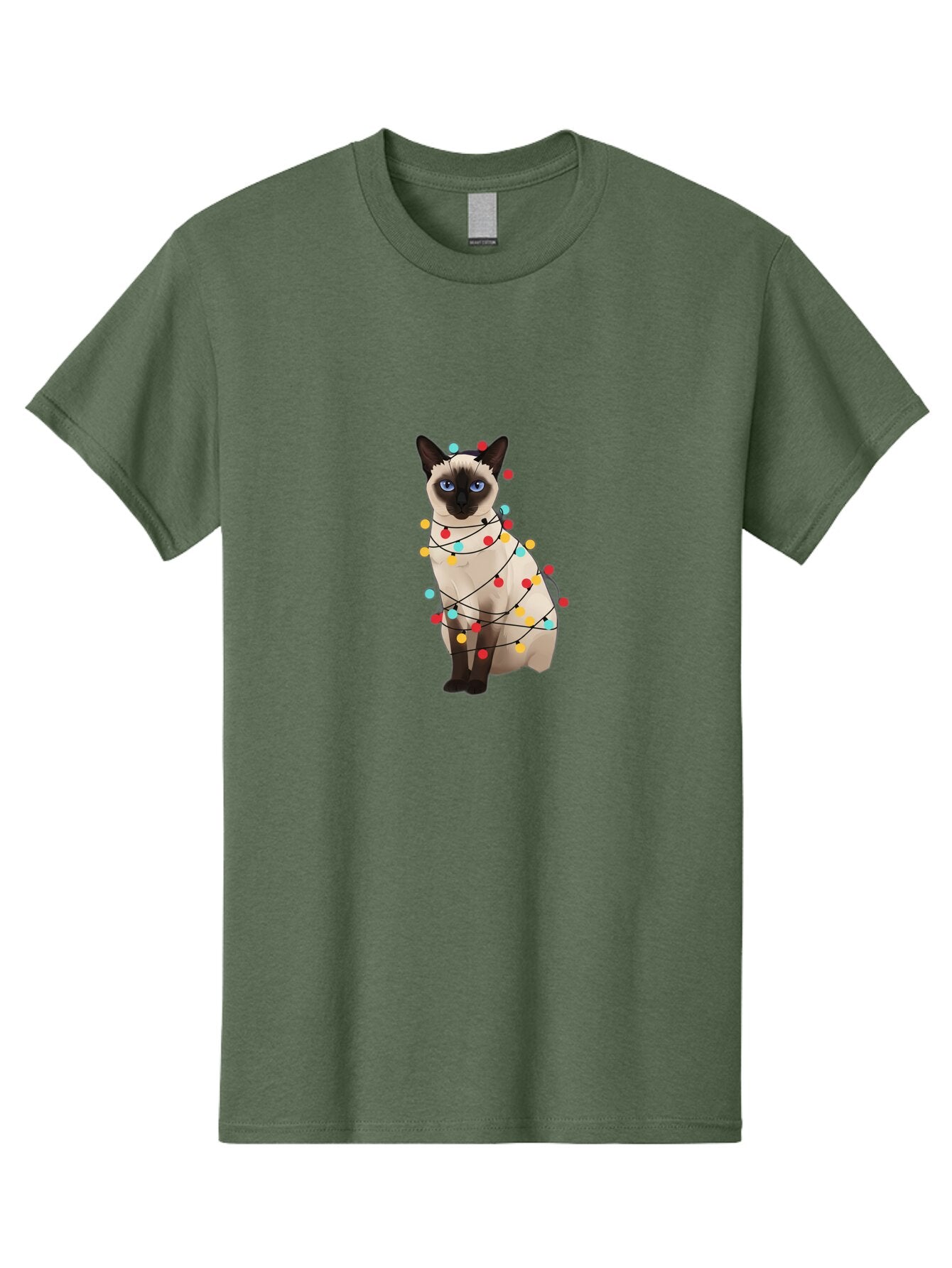 Siamese-Cat-With-Christmas-Lights Men'S Graphic Tee, 100% Cotton, Comfortable Casual Summer Wear, Machine Washable, Vintage Camera, Old Camera, Antique Camera, Black Camera, Classic Photography, Photography Equipment, Nostalgic Device, Bar488 8