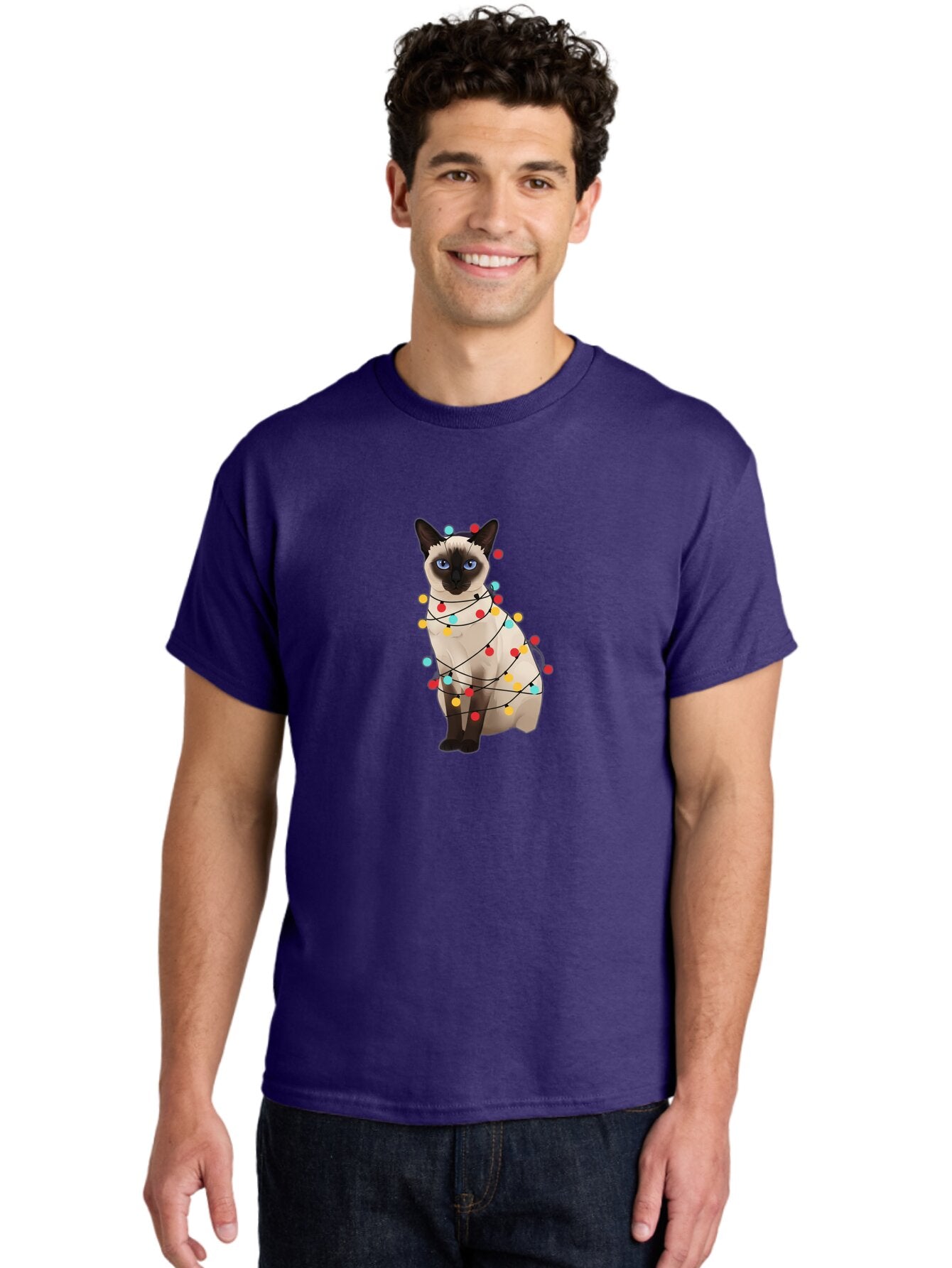 Siamese-Cat-With-Christmas-Lights Men'S Graphic Tee, 100% Cotton, Comfortable Casual Summer Wear, Machine Washable, Vintage Camera, Old Camera, Antique Camera, Black Camera, Classic Photography, Photography Equipment, Nostalgic Device, Bar488 29
