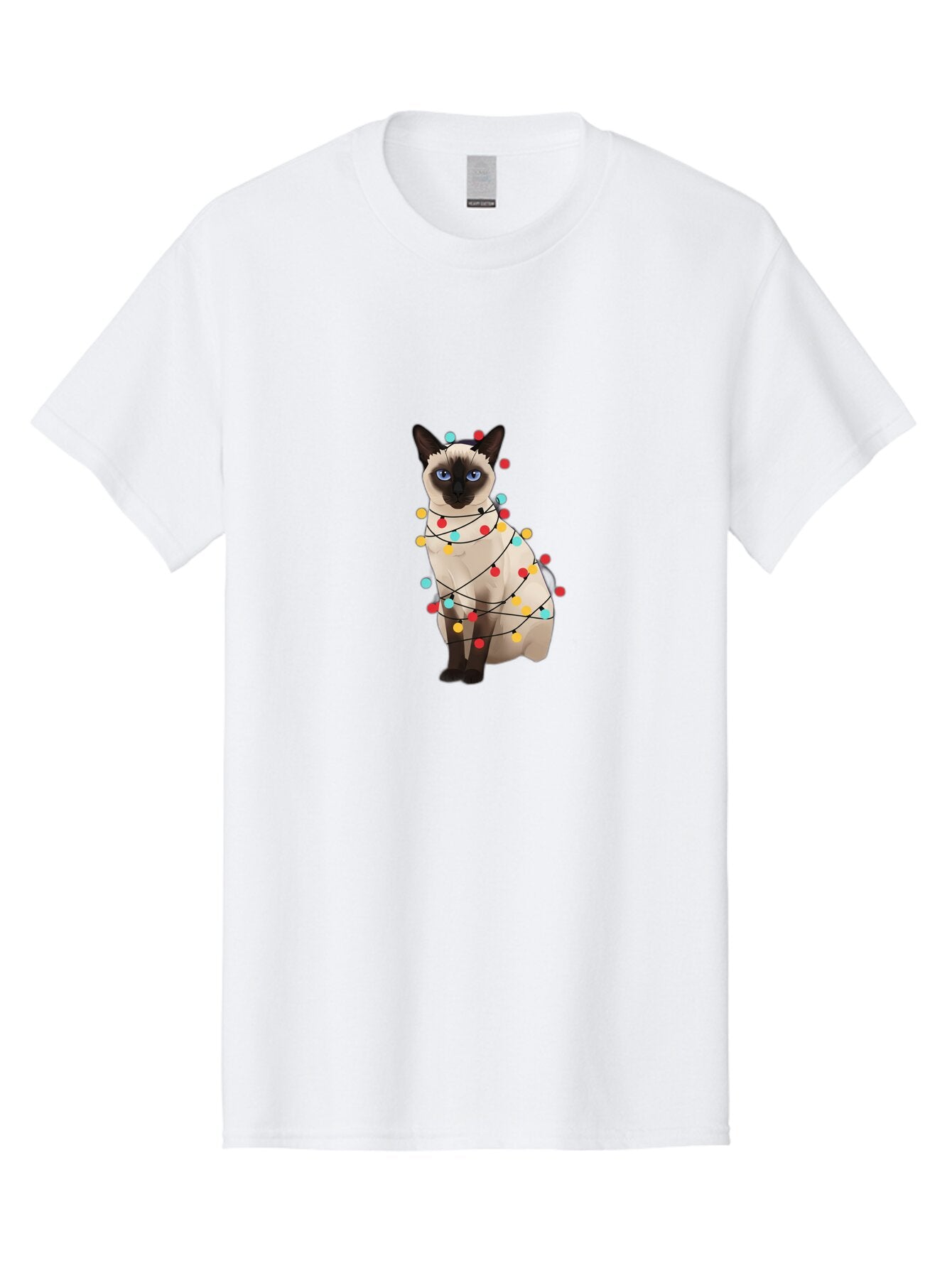 Siamese-Cat-With-Christmas-Lights Men'S Graphic Tee, 100% Cotton, Comfortable Casual Summer Wear, Machine Washable, Vintage Camera, Old Camera, Antique Camera, Black Camera, Classic Photography, Photography Equipment, Nostalgic Device, Bar488