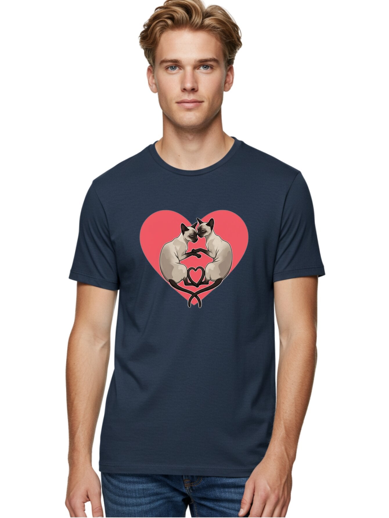 Siamese-Cats-Heart Men'S Graphic Tee, 100% Cotton, Comfortable Casual Summer Wear, Machine Washable, Vintage Camera, Old Camera, Antique Camera, Black Camera, Classic Photography, Photography Equipment, Nostalgic Device, Film Camera, Bar489 24
