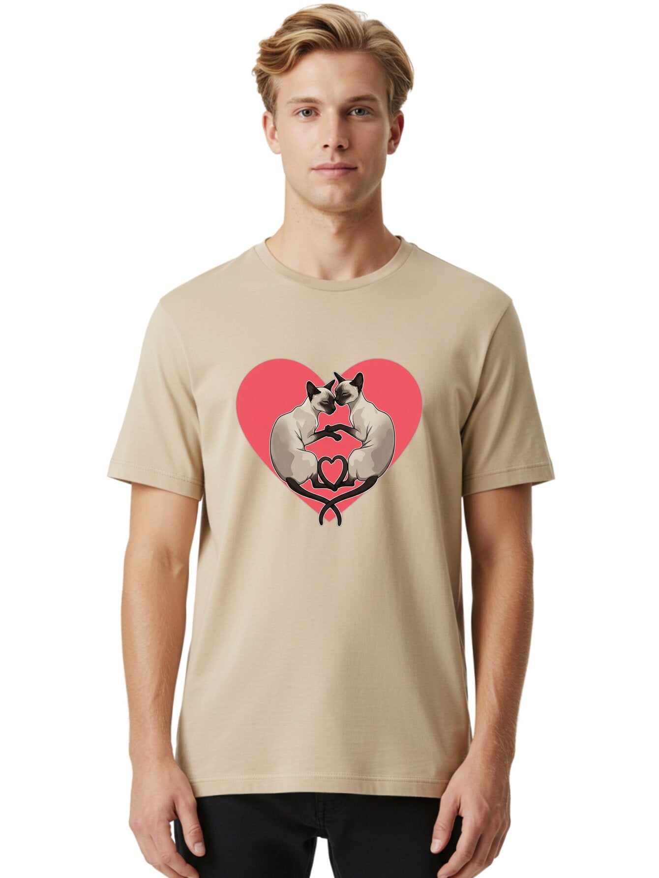 Siamese-Cats-Heart Men'S Graphic Tee, 100% Cotton, Comfortable Casual Summer Wear, Machine Washable, Vintage Camera, Old Camera, Antique Camera, Black Camera, Classic Photography, Photography Equipment, Nostalgic Device, Film Camera, Bar489 21
