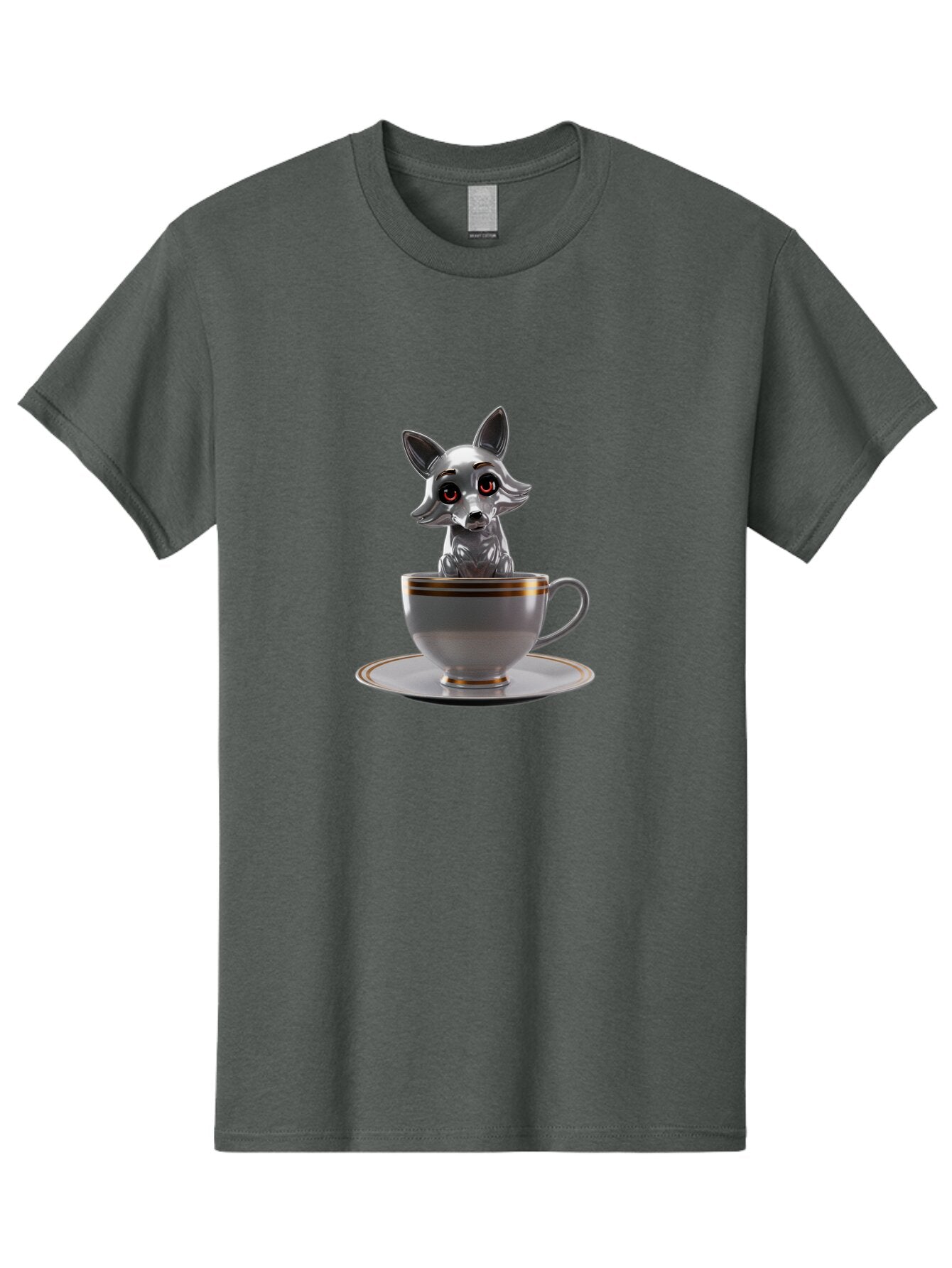 Silver-Fox-In-Cup Men'S Graphic Tee, 100% Cotton, Comfortable Casual Summer Wear, Machine Washable, Vintage Camera, Old Camera, Antique Camera, Black Camera, Classic Photography, Photography Equipment, Nostalgic Device, Film Camera, Camera Art Bar493 3