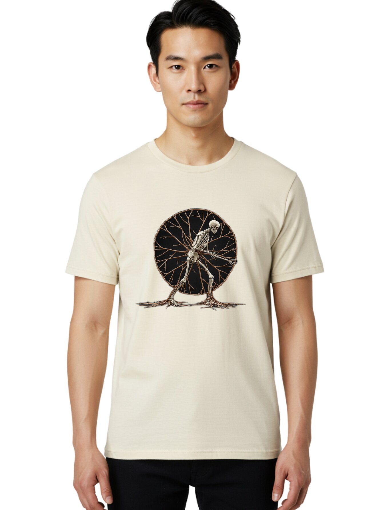 Skeleton-Tree-Man Men'S Graphic Tee, 100% Cotton, Comfortable Casual Summer Wear, Machine Washable, Vintage Camera, Old Camera, Antique Camera, Black Camera, Classic Photography, Photography Equipment, Nostalgic Device, Film Camera, Camera Art Bar498 27