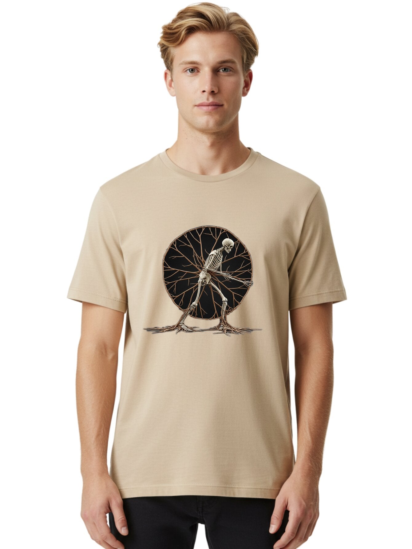 Skeleton-Tree-Man Men'S Graphic Tee, 100% Cotton, Comfortable Casual Summer Wear, Machine Washable, Vintage Camera, Old Camera, Antique Camera, Black Camera, Classic Photography, Photography Equipment, Nostalgic Device, Film Camera, Camera Art Bar498 26