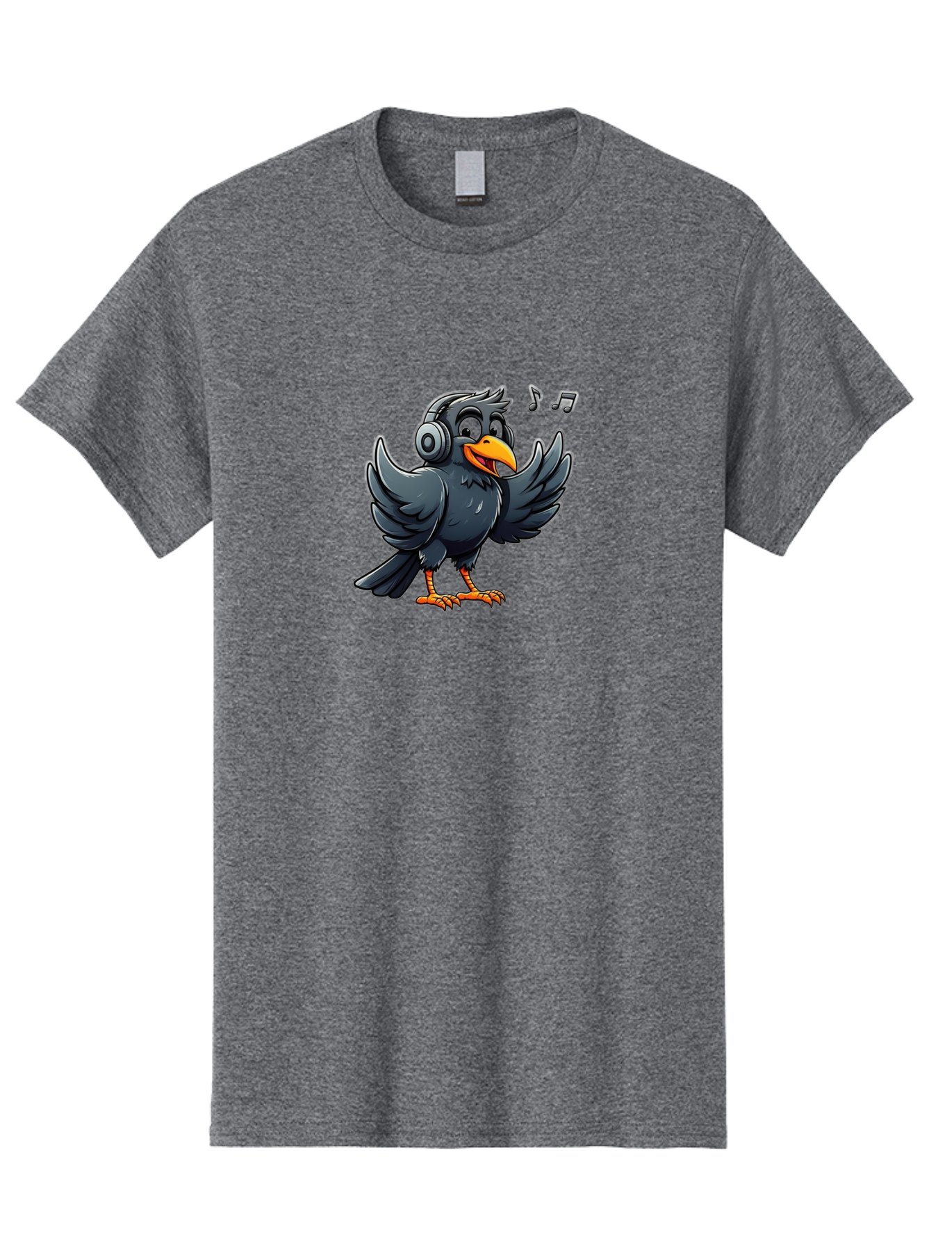 Crow-With-Headphones-5 Men'S Graphic Tee, 100% Cotton, Comfortable Casual Summer Wear, Machine Washable, Vintage Camera, Old Camera, Antique Camera, Black Camera, Classic Photography, Photography Equipment, Nostalgic Device, Film Camera, Bay101 17