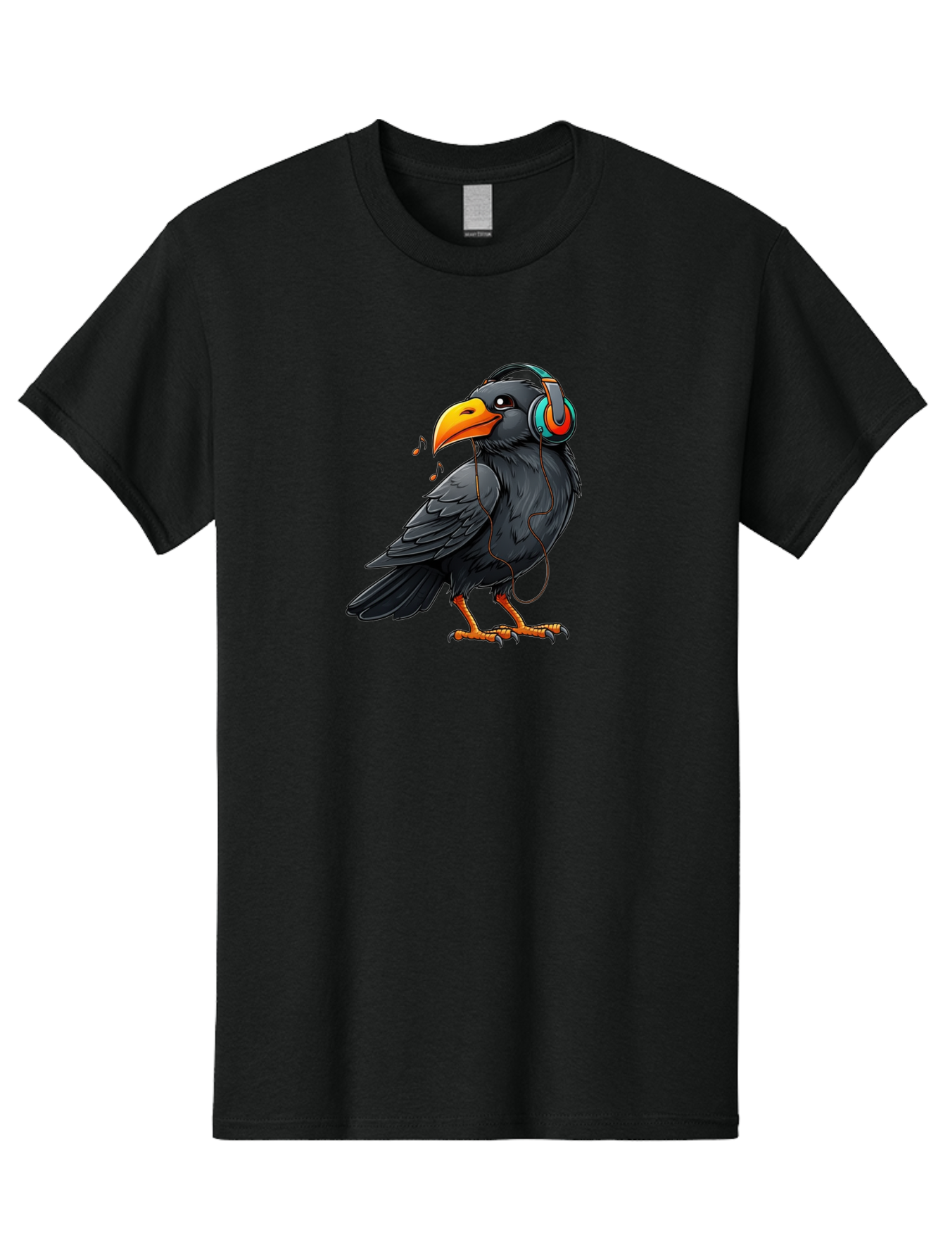 Crow-With-Headphones-6 Men'S Graphic Tee, 100% Cotton, Comfortable Casual Summer Wear, Machine Washable, Vintage Camera, Old Camera, Antique Camera, Black Camera, Classic Photography, Photography Equipment, Nostalgic Device, Film Camera, Bay102 15