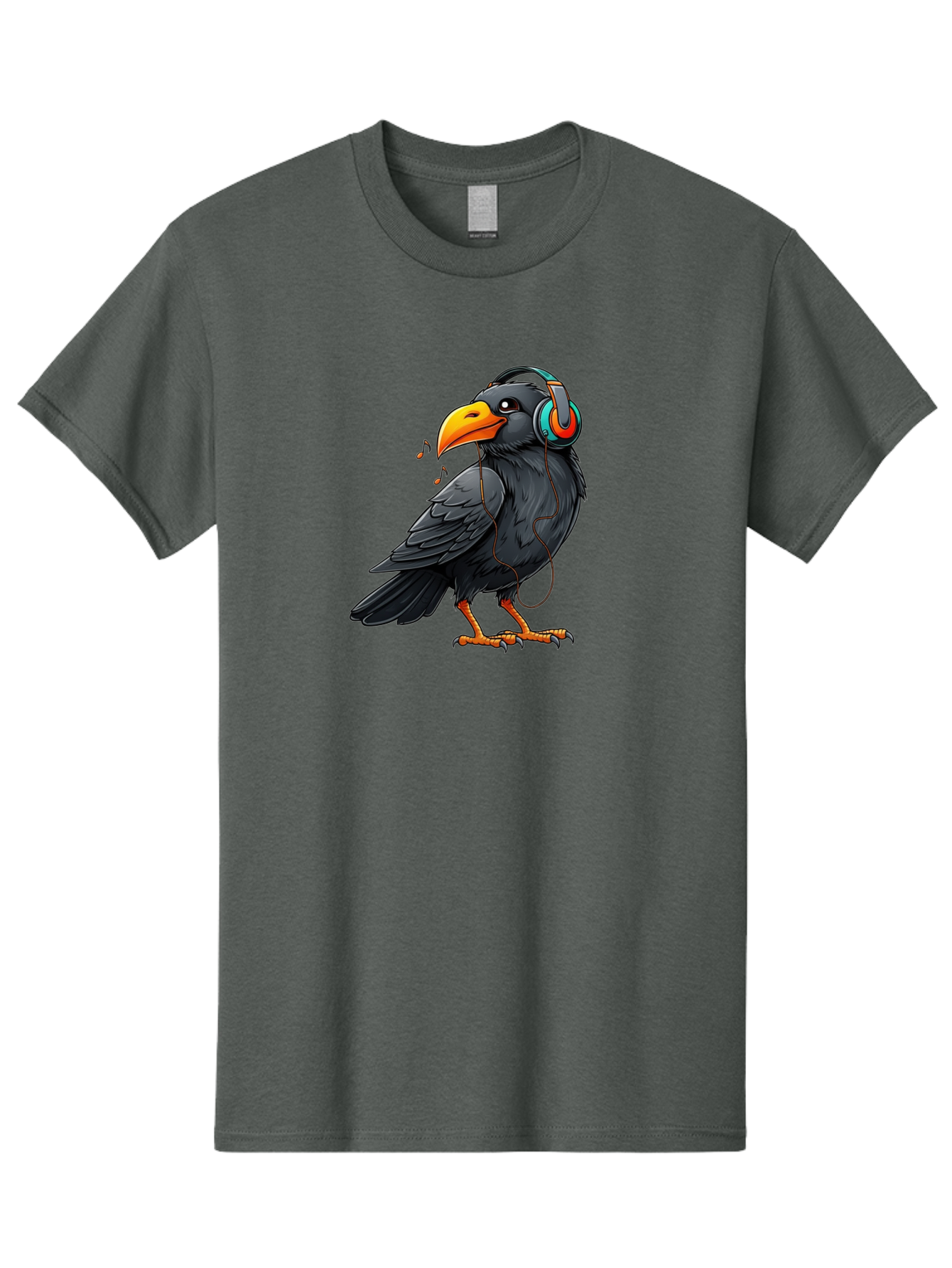 Crow-With-Headphones-6 Men'S Graphic Tee, 100% Cotton, Comfortable Casual Summer Wear, Machine Washable, Vintage Camera, Old Camera, Antique Camera, Black Camera, Classic Photography, Photography Equipment, Nostalgic Device, Film Camera, Bay102 7