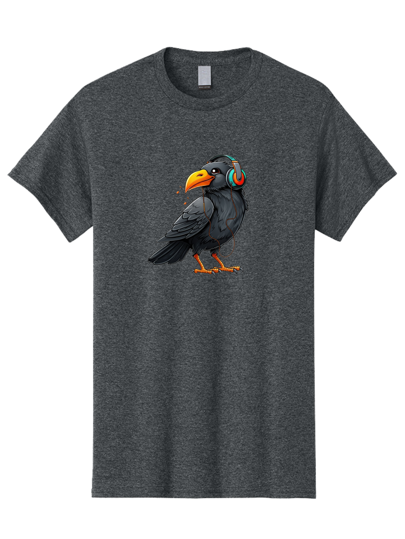 Crow-With-Headphones-6 Men'S Graphic Tee, 100% Cotton, Comfortable Casual Summer Wear, Machine Washable, Vintage Camera, Old Camera, Antique Camera, Black Camera, Classic Photography, Photography Equipment, Nostalgic Device, Film Camera, Bay102 11