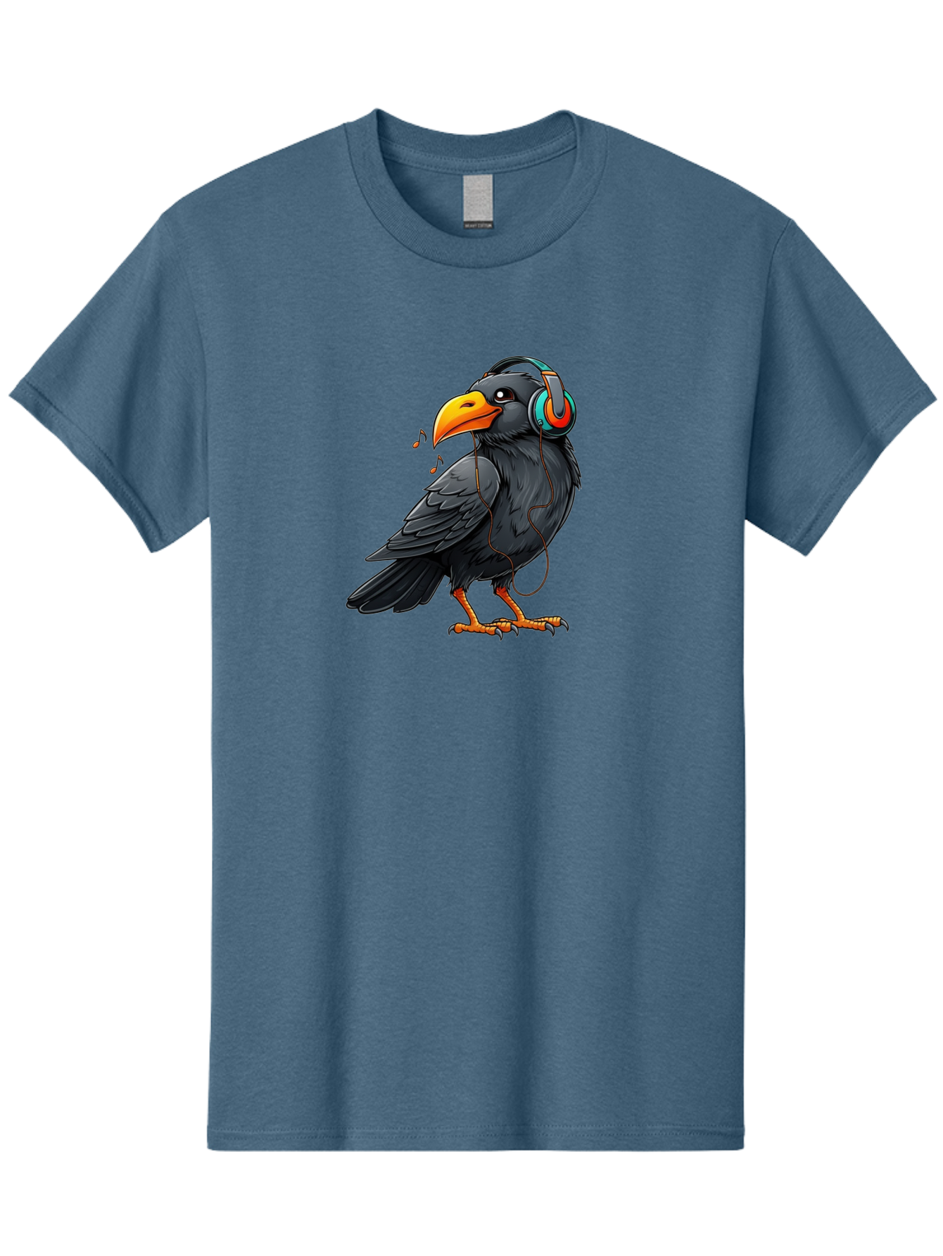 Crow-With-Headphones-6 Men'S Graphic Tee, 100% Cotton, Comfortable Casual Summer Wear, Machine Washable, Vintage Camera, Old Camera, Antique Camera, Black Camera, Classic Photography, Photography Equipment, Nostalgic Device, Film Camera, Bay102 5