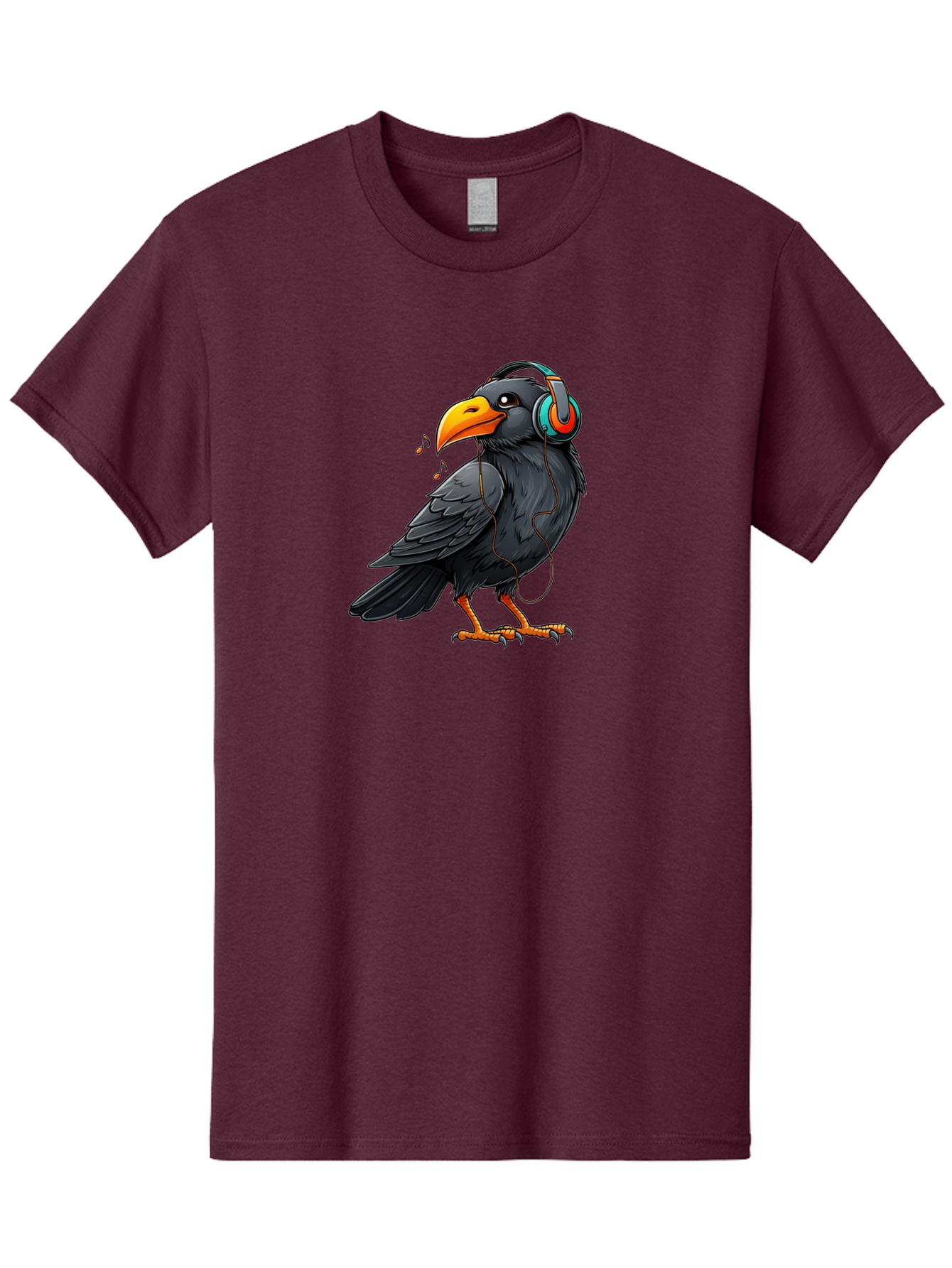 Crow-With-Headphones-6 Men'S Graphic Tee, 100% Cotton, Comfortable Casual Summer Wear, Machine Washable, Vintage Camera, Old Camera, Antique Camera, Black Camera, Classic Photography, Photography Equipment, Nostalgic Device, Film Camera, Bay102 12