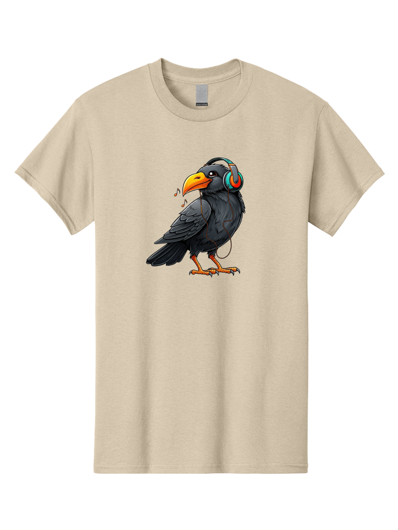 Crow-With-Headphones-6 Men'S Graphic Tee, 100% Cotton, Comfortable Casual Summer Wear, Machine Washable, Vintage Camera, Old Camera, Antique Camera, Black Camera, Classic Photography, Photography Equipment, Nostalgic Device, Film Camera, Bay102 8