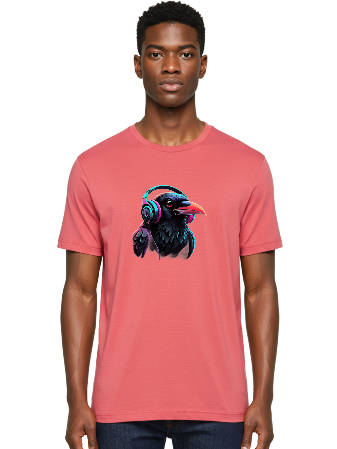 Crow-With-Headphones-7 Men'S Graphic Tee, 100% Cotton, Comfortable Casual Summer Wear, Machine Washable, Vintage Camera, Old Camera, Antique Camera, Black Camera, Classic Photography, Photography Equipment, Nostalgic Device, Film Camera, Bay103 28