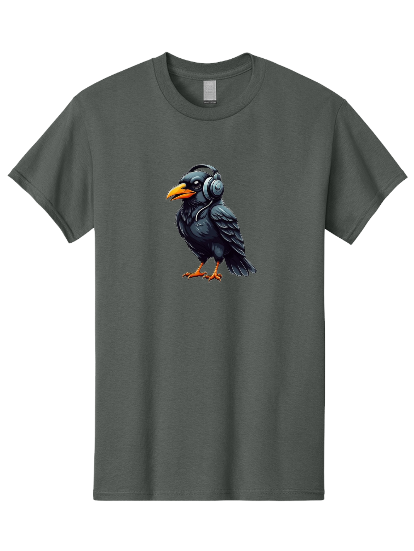 Crow-With-Headphones Men'S Graphic Tee, 100% Cotton, Comfortable Casual Summer Wear, Machine Washable, Vintage Camera, Old Camera, Antique Camera, Black Camera, Classic Photography, Photography Equipment, Nostalgic Device, Film Camera, Bay104 8