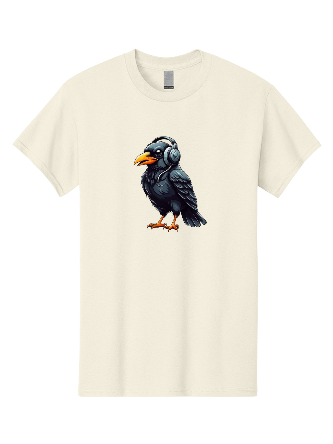 Crow-With-Headphones Men'S Graphic Tee, 100% Cotton, Comfortable Casual Summer Wear, Machine Washable, Vintage Camera, Old Camera, Antique Camera, Black Camera, Classic Photography, Photography Equipment, Nostalgic Device, Film Camera, Bay104 7