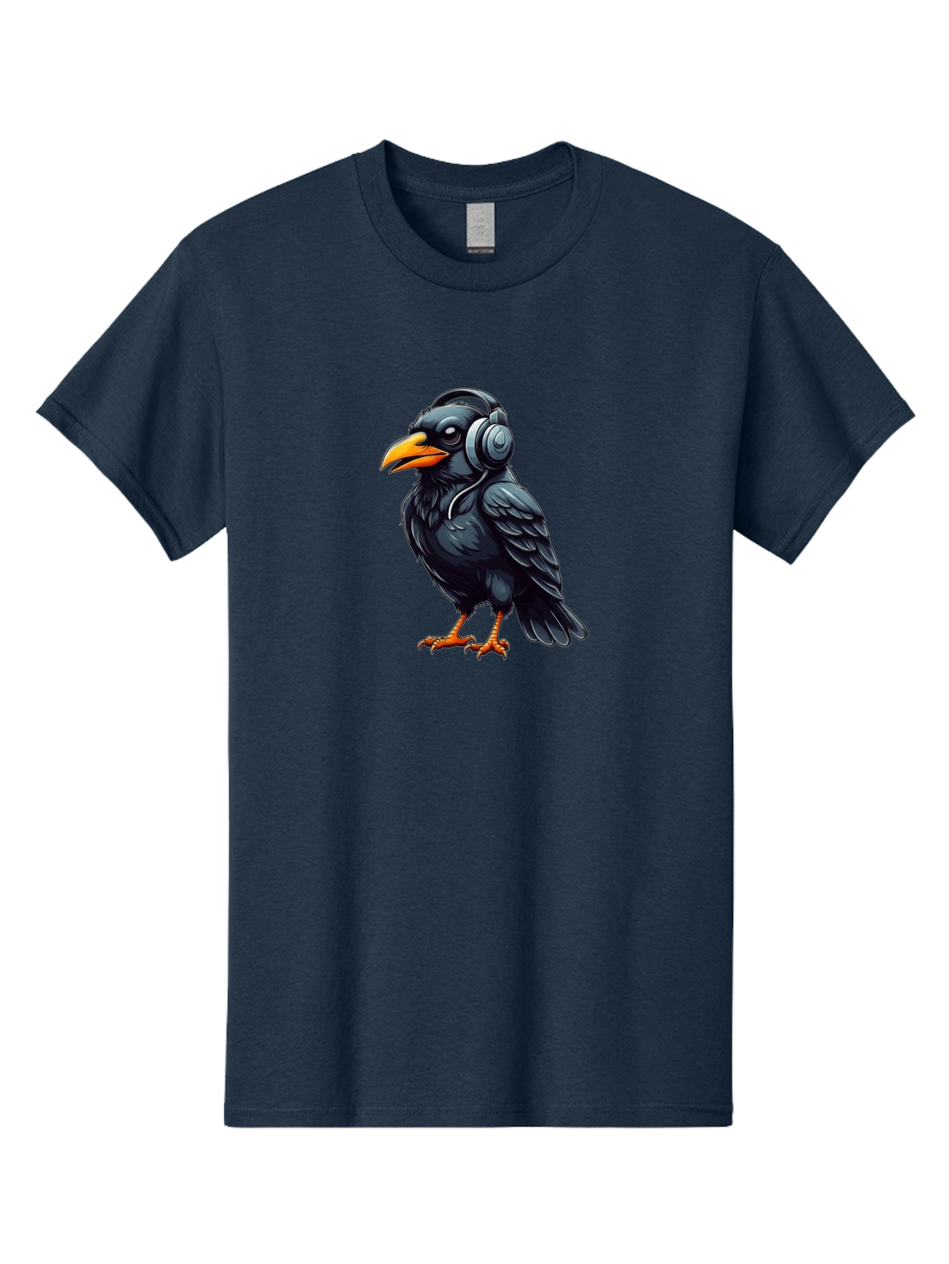 Crow-With-Headphones Men'S Graphic Tee, 100% Cotton, Comfortable Casual Summer Wear, Machine Washable, Vintage Camera, Old Camera, Antique Camera, Black Camera, Classic Photography, Photography Equipment, Nostalgic Device, Film Camera, Bay104 4